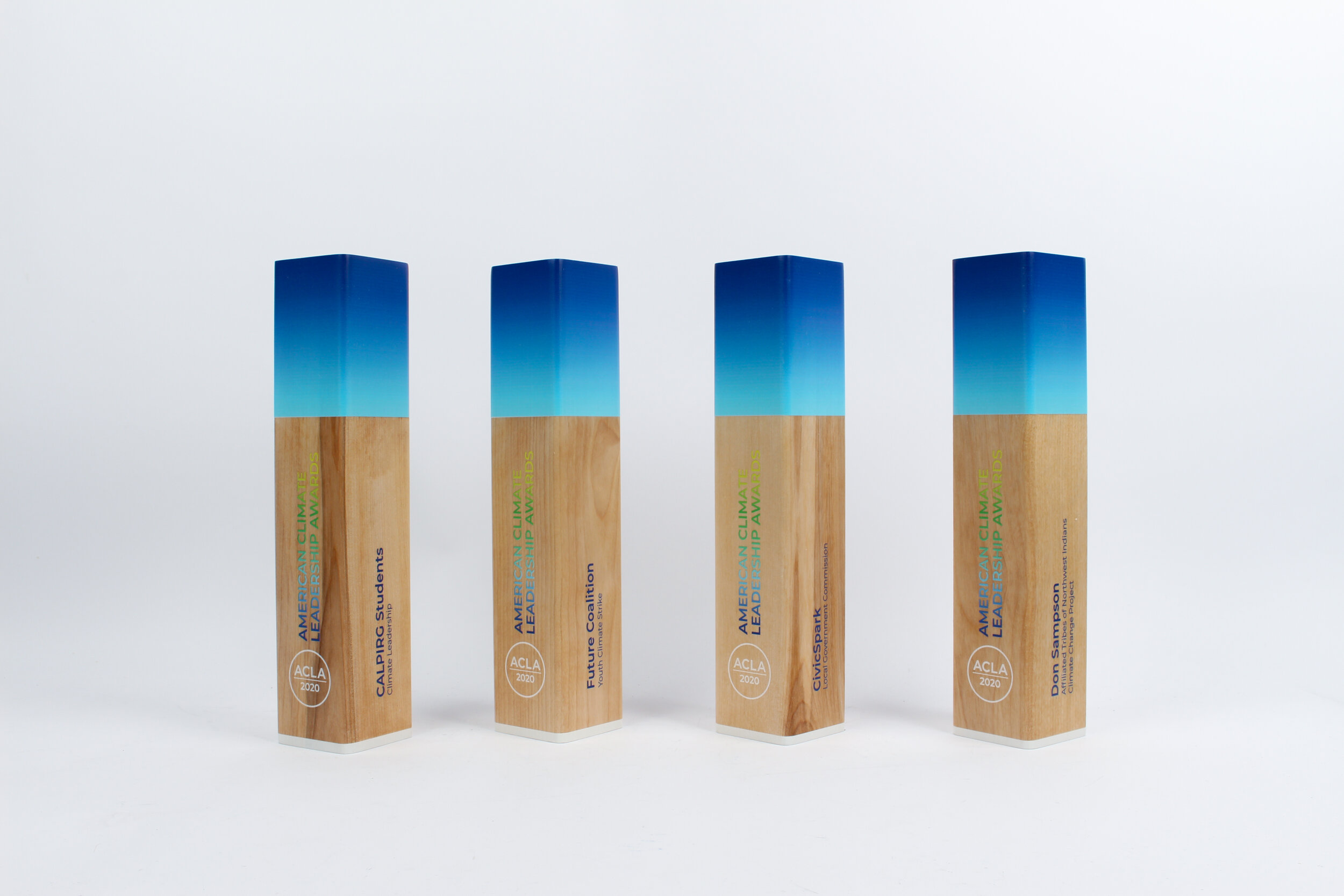 american climate leadership awards trophies FSC maple wood 2