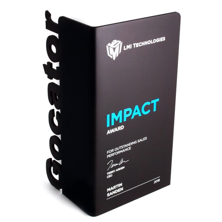 LMI technology impact awards modern design matte black metal 4