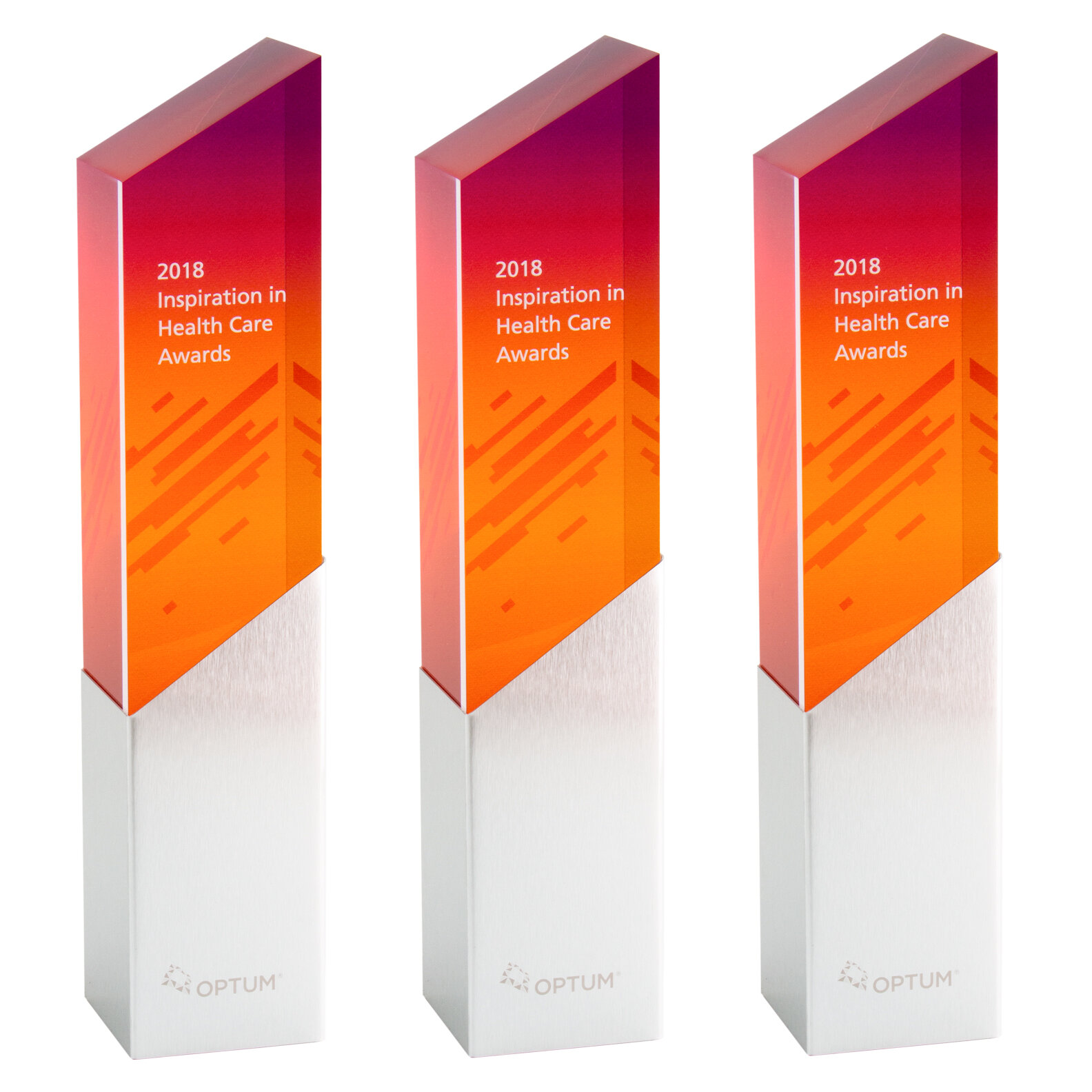 optum inspiration in healthcare awards acrylic and brushed metal