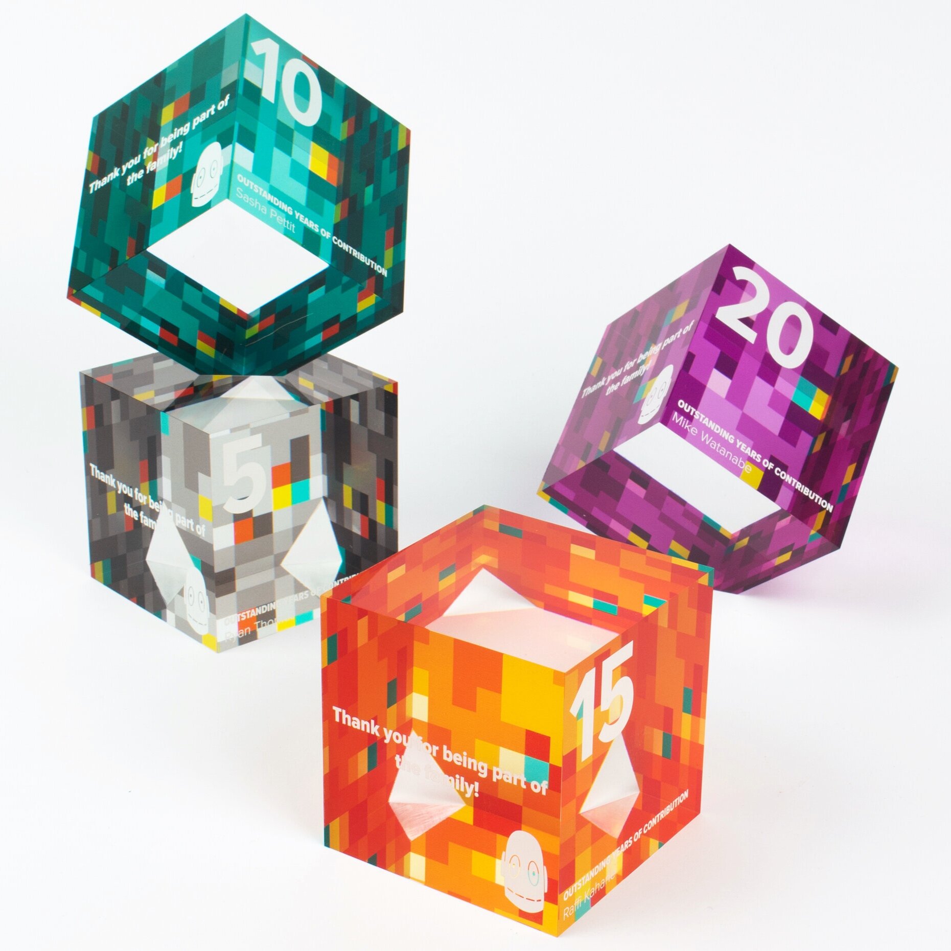 brain pop modern acrylic cube awards long service awards employee 6