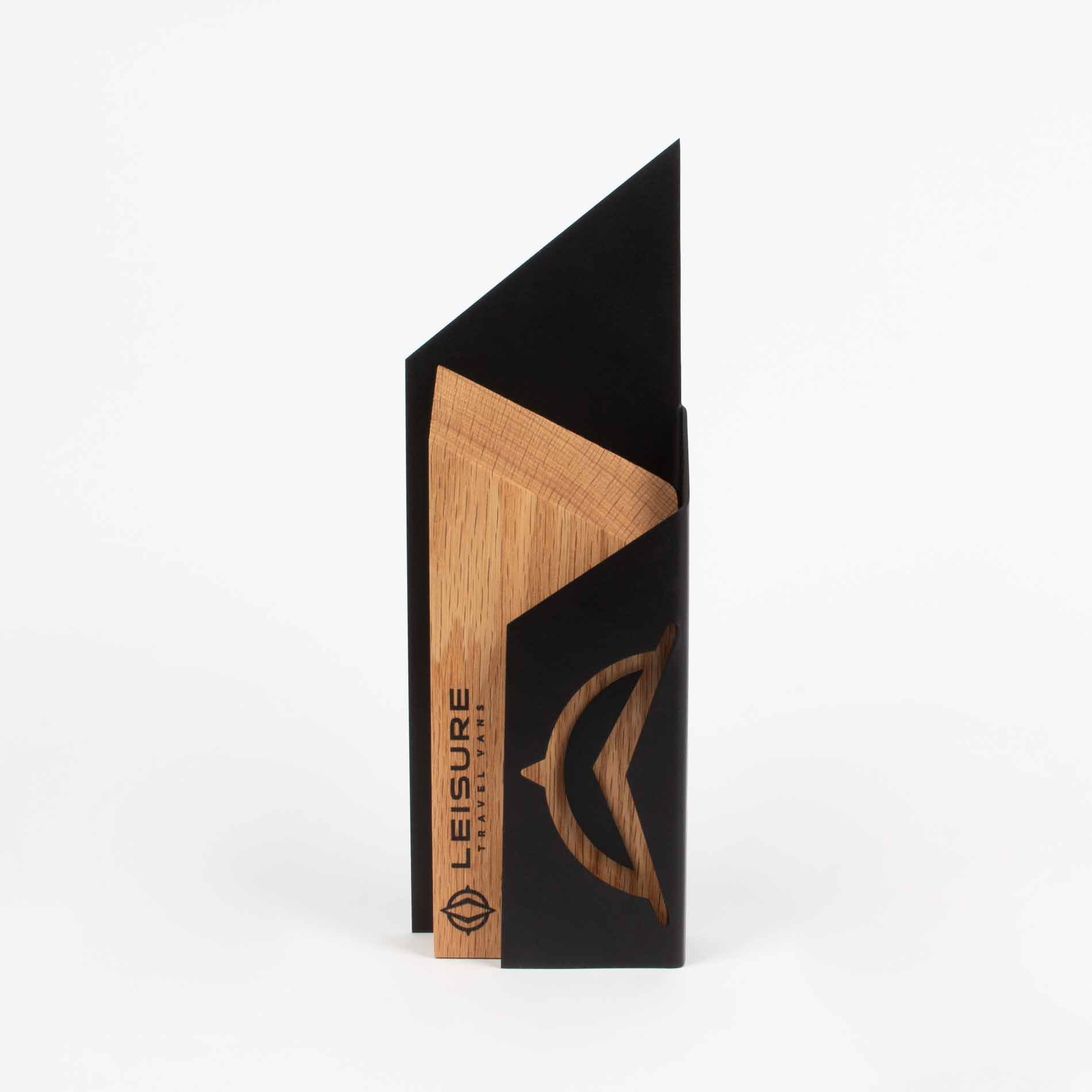 Leisure Travel vans dealer appreciation awards custom wood and metal laser engraved