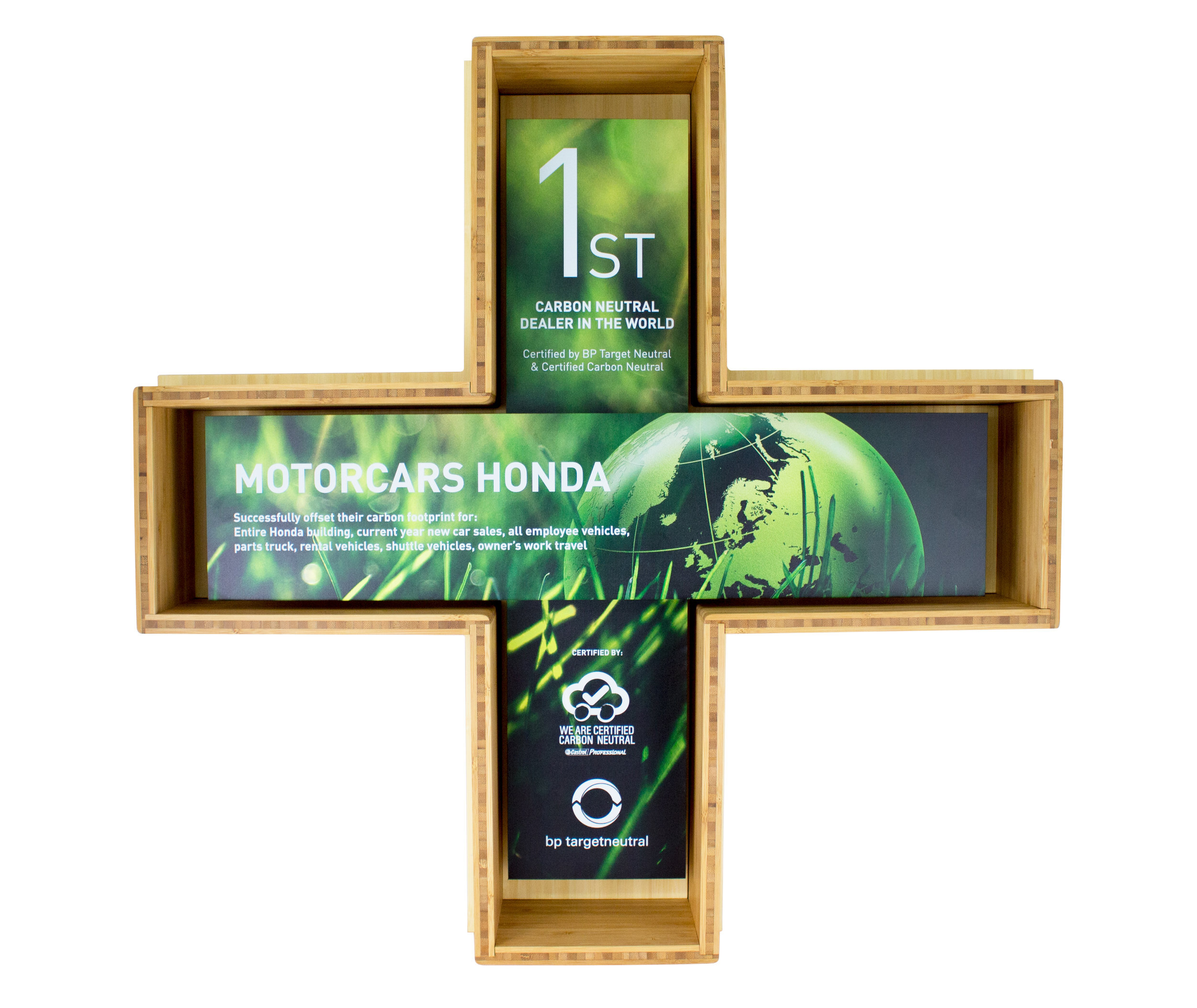 honda BP plaque custom green carbon neutral