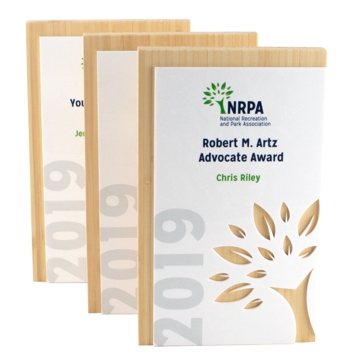 NRPA laser cut tree plaques custom wooden