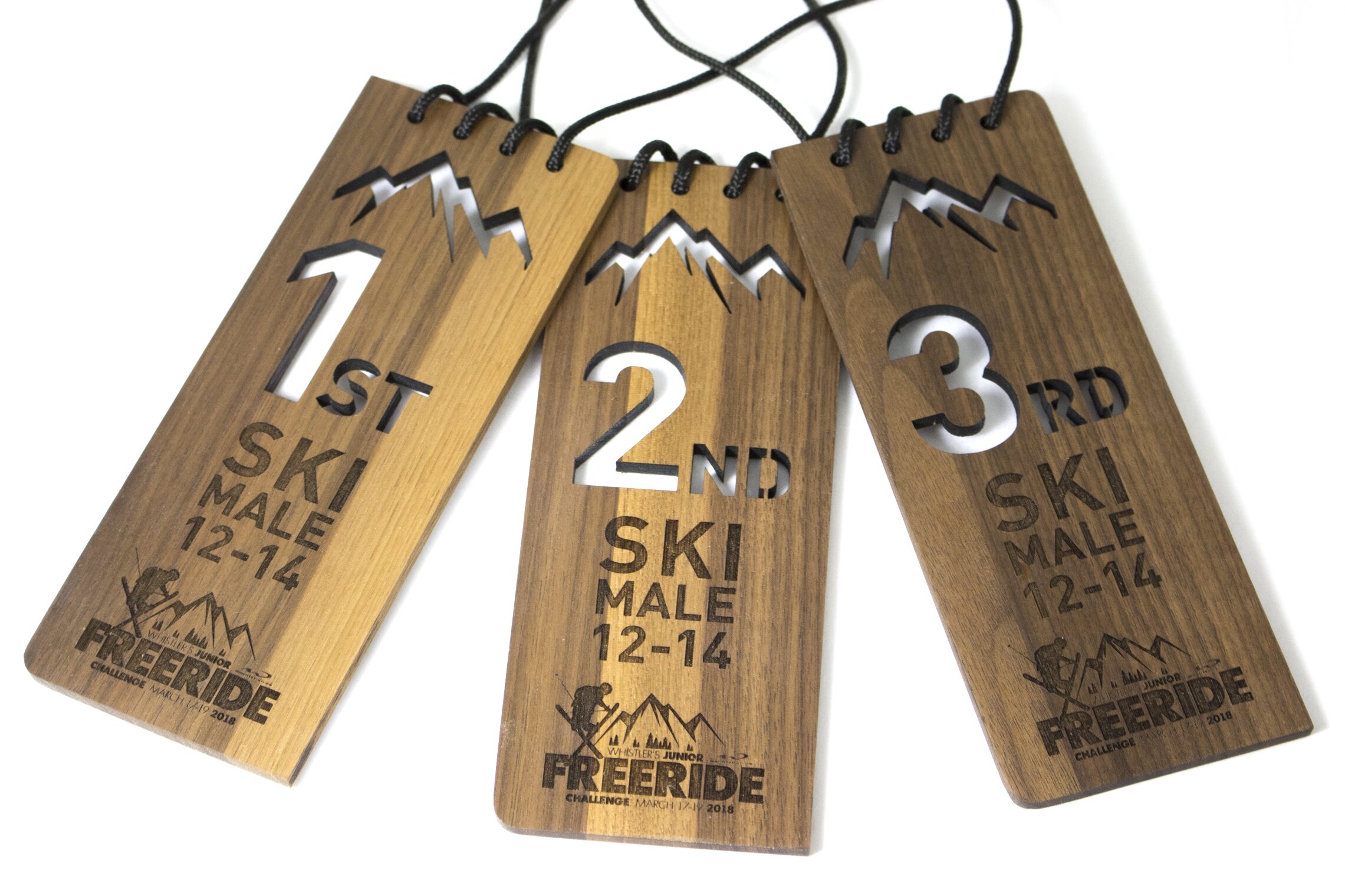 whistler blackcomb junior freeride winners medals wood