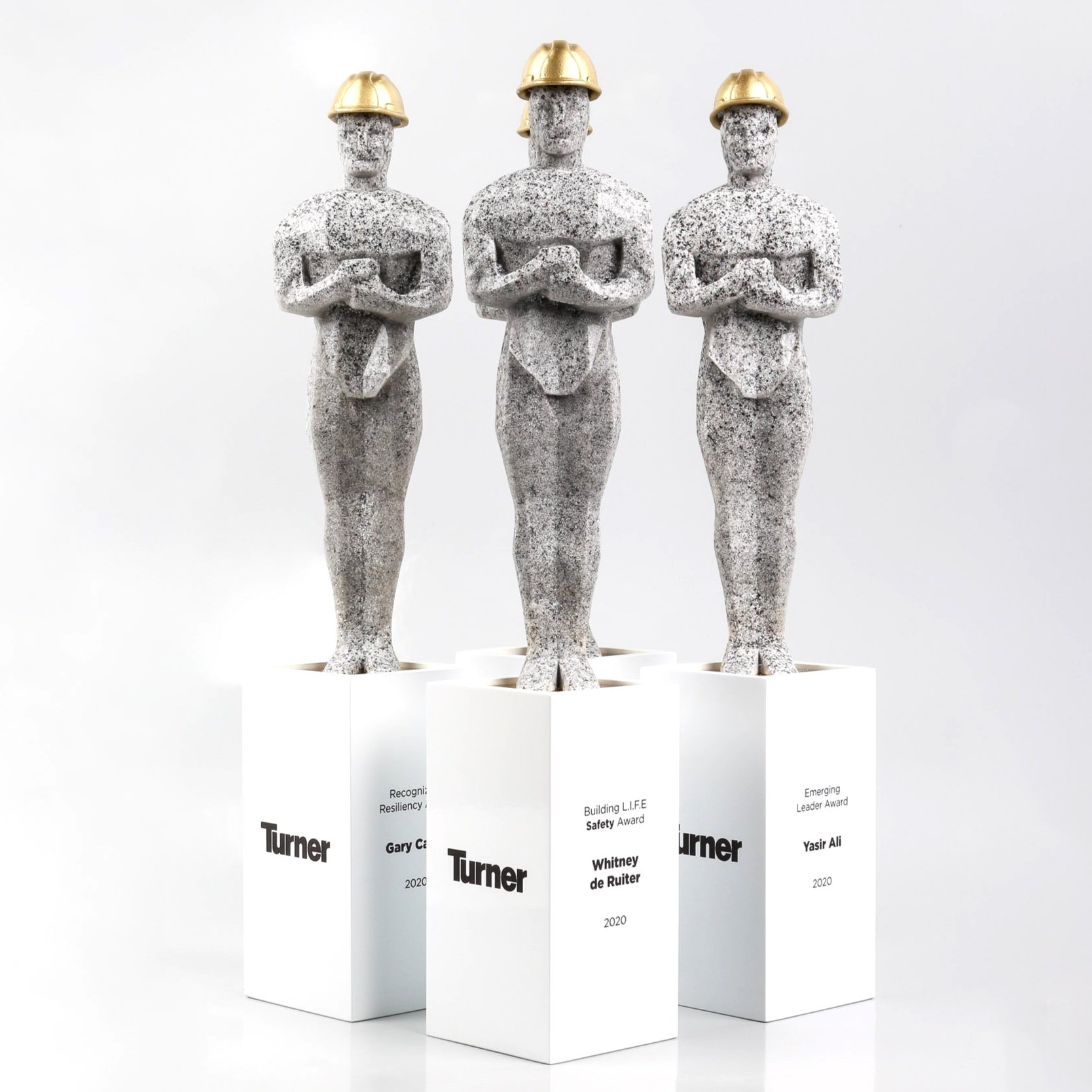 turner construction custom resin cast trophy award Oscar inspired 