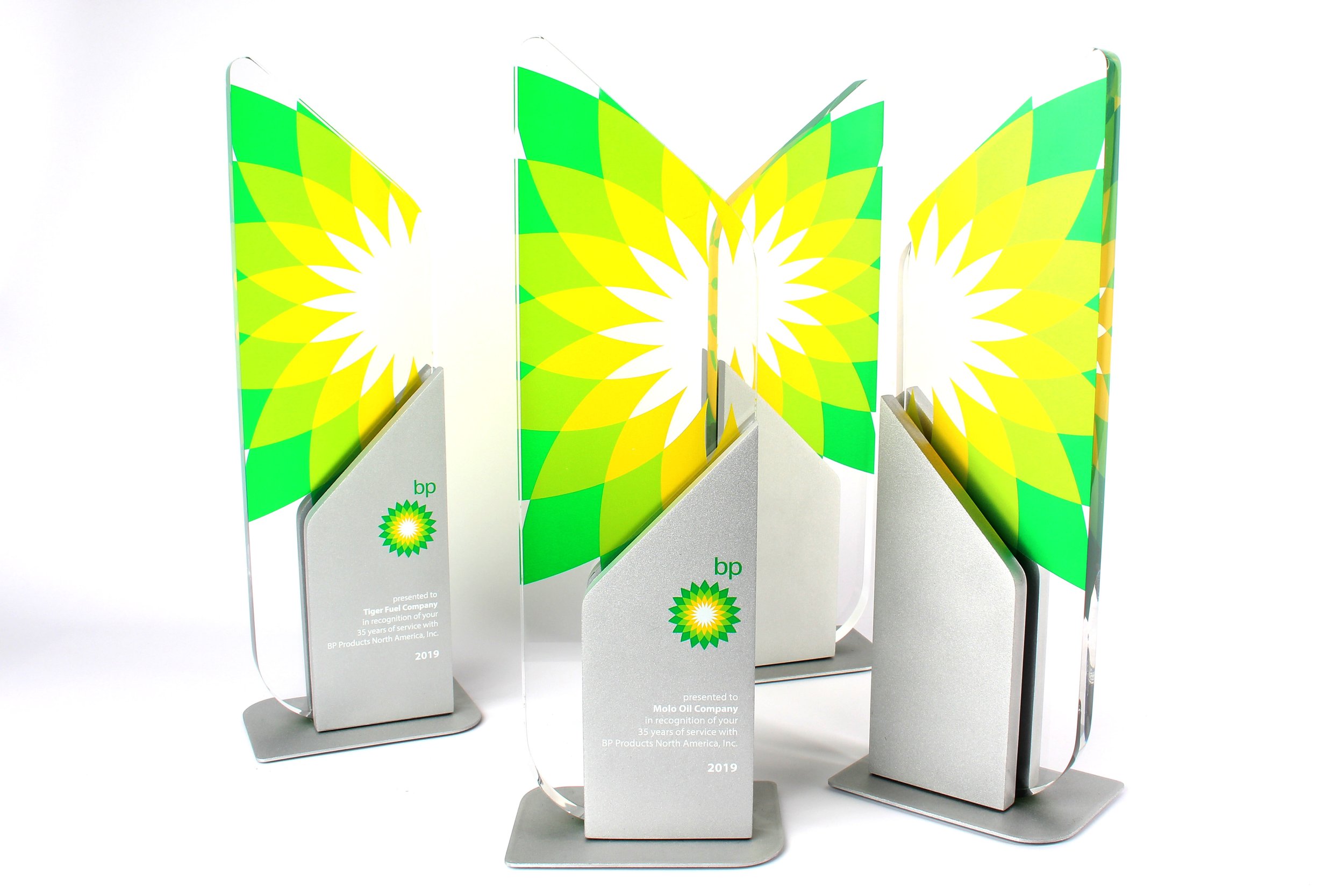 custom metal awards unique and modern design perfect for employee recognition and service awards 