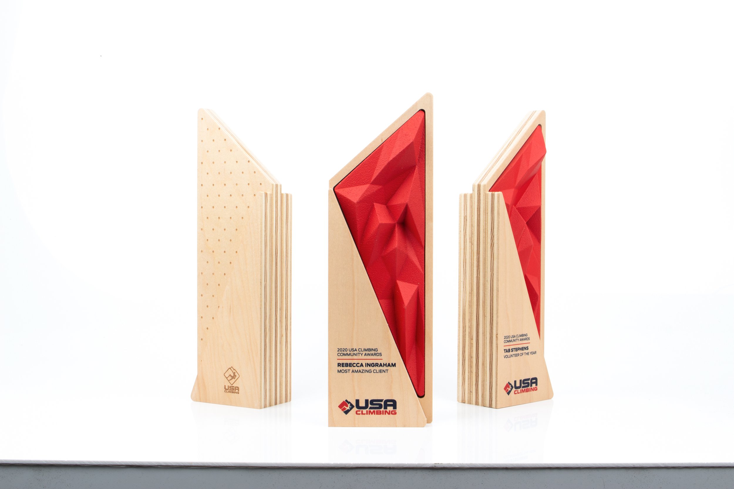 usa climbing bespoke trophies plywwod and resin 2