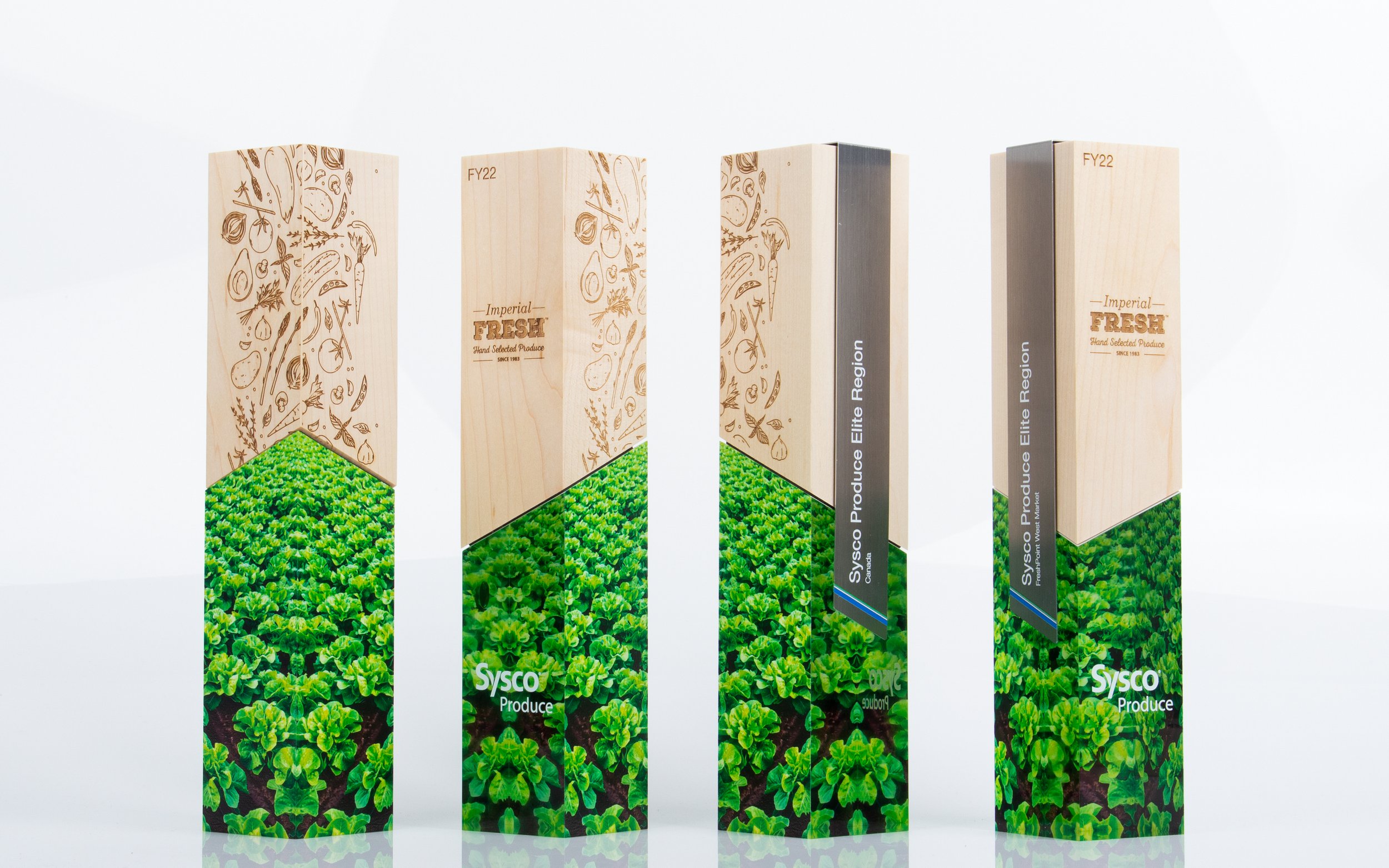 sysco produce awards half wood half acrylic