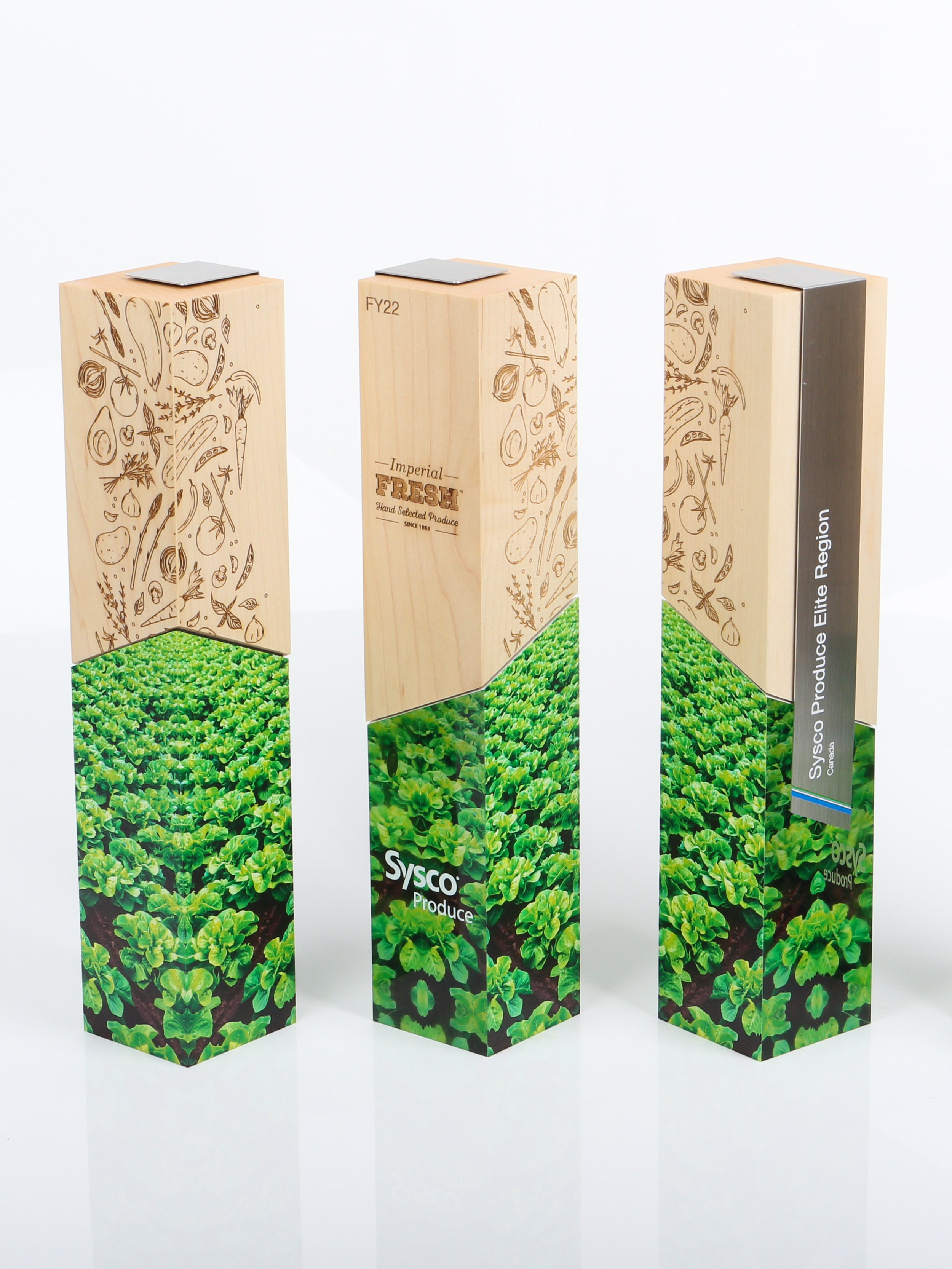 sysco produce awards half wood half acrylic 2