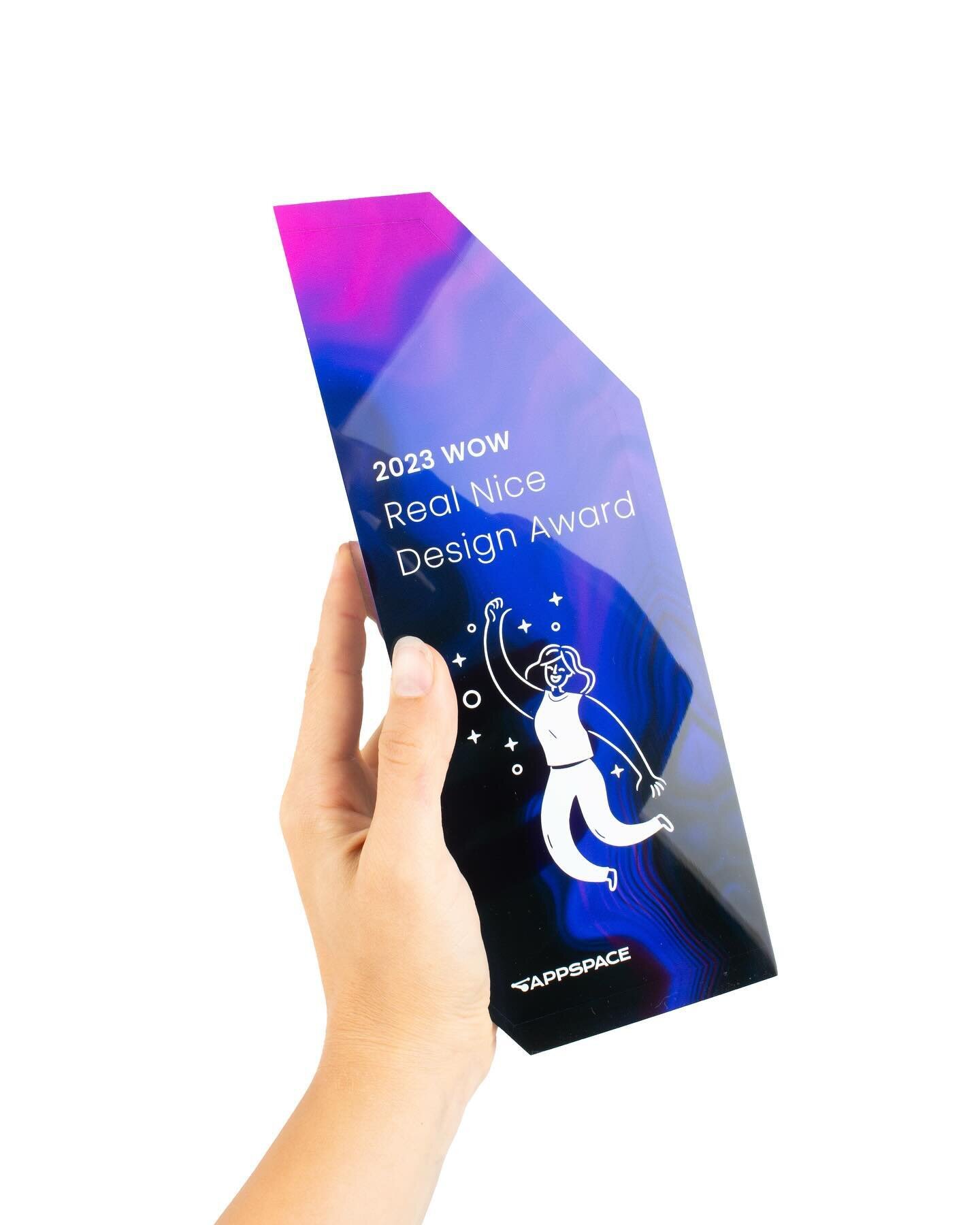 The award says it all. It&rsquo;s a real nice design award. 😎 @appspace 

- [ ] #acrylicawards #acrylicmodernawards #customtrophy #customtrophies&nbsp; #customawards #moderndesign  #customdesigns #trophy #trophies #awards #award&nbsp; #eco #ecoaward