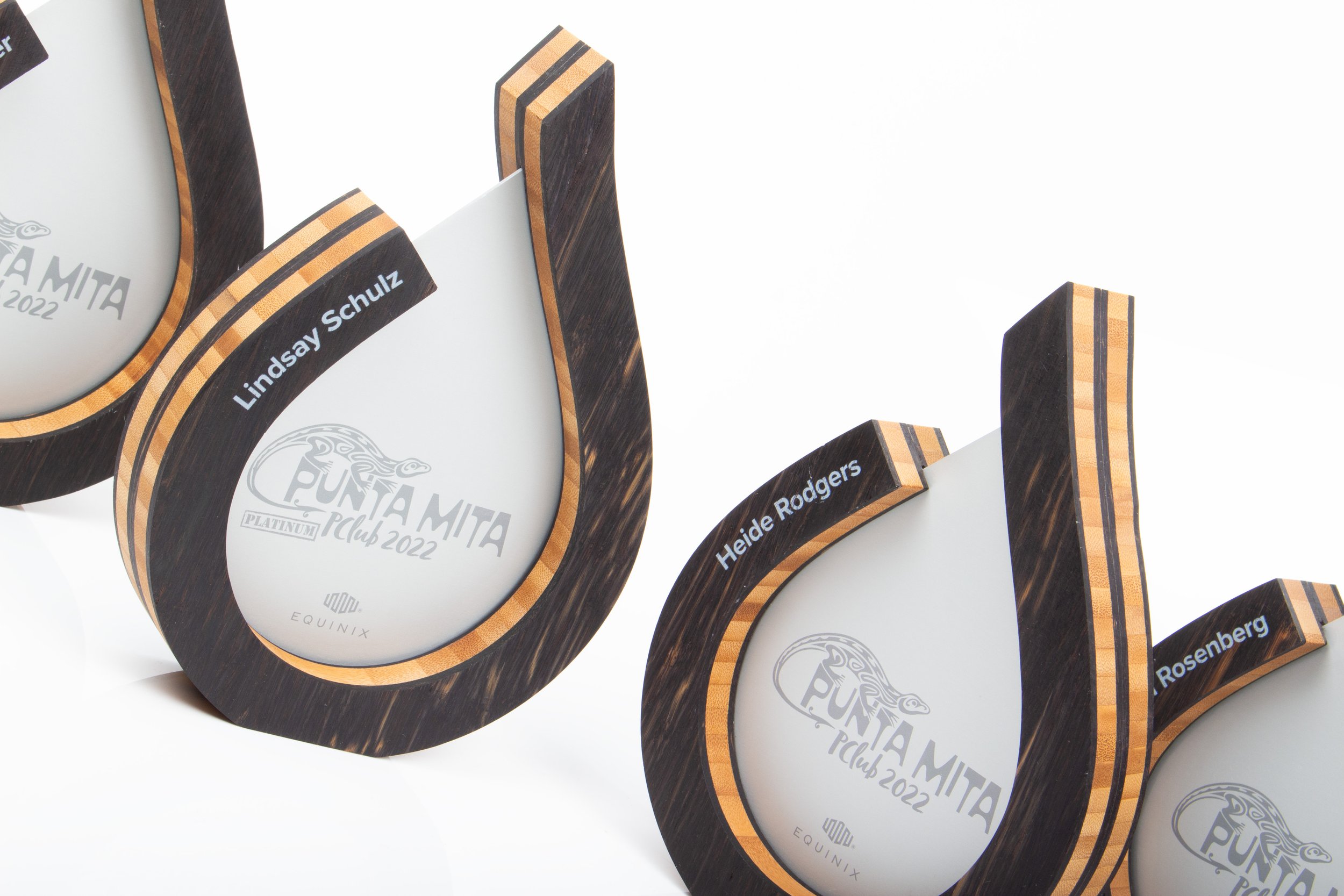 Bespoke custom President's club bamboo awards for Equinix
