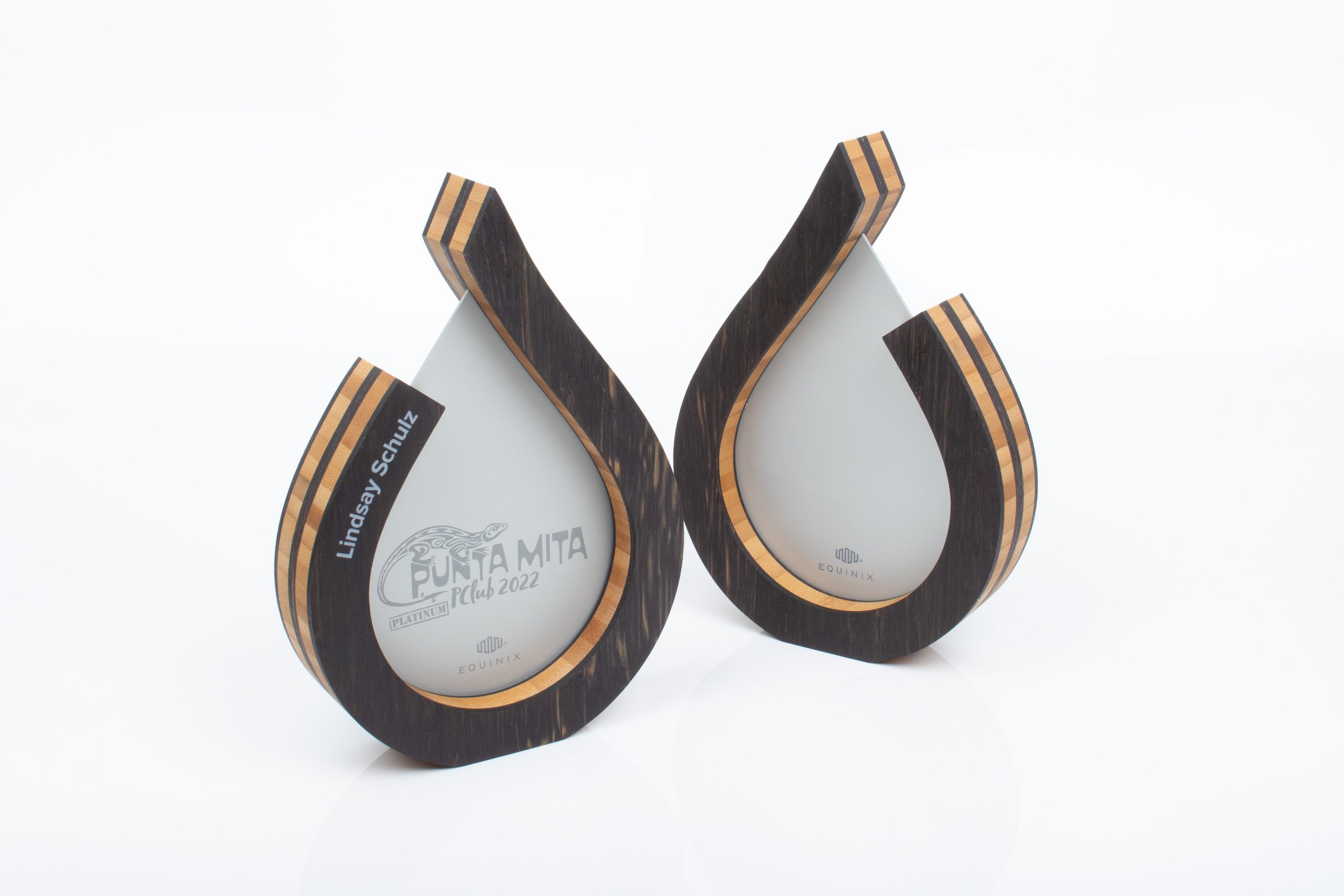 Custom bamboo president's club awards for Equinix