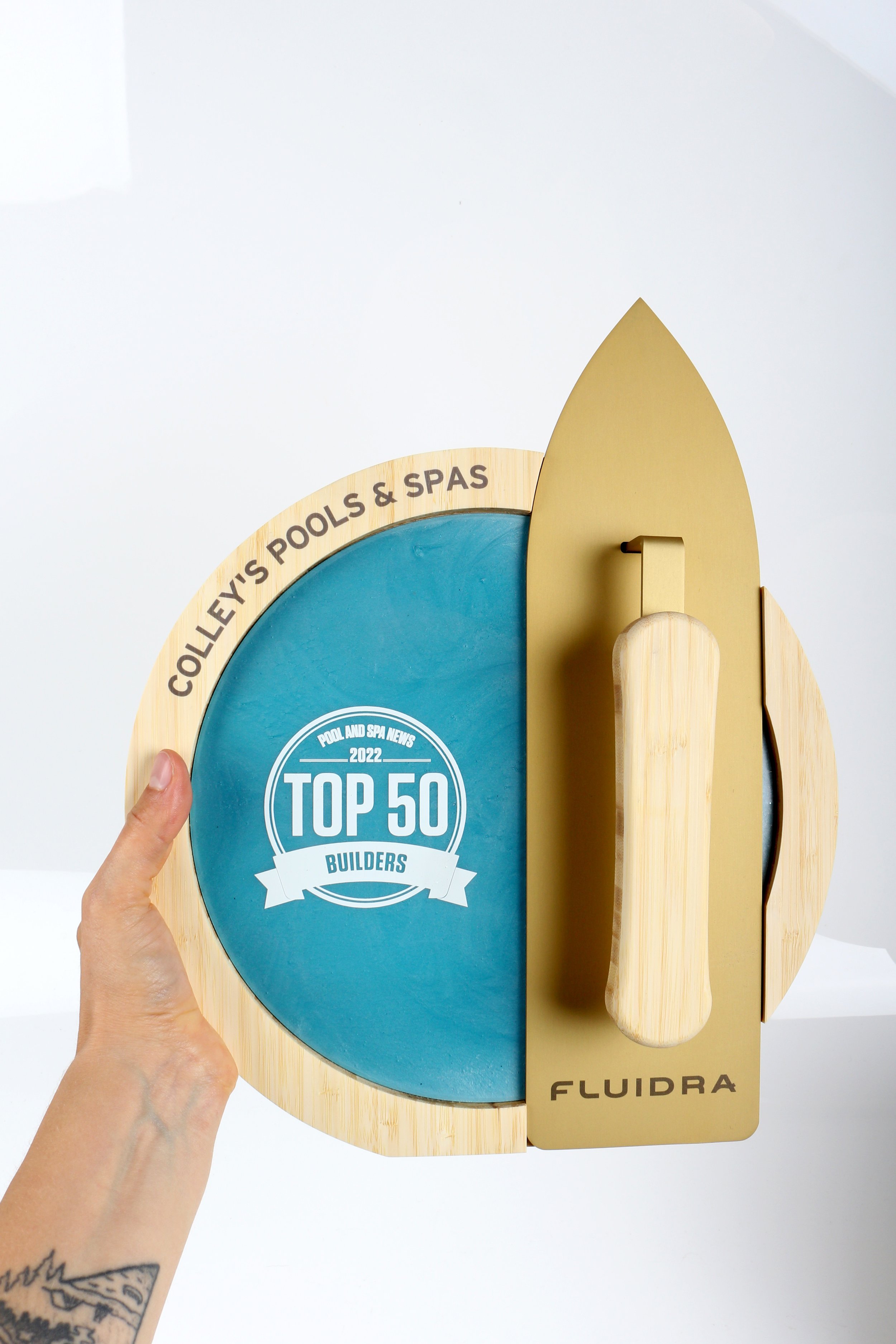 Corporate branded custom designed unique trophy