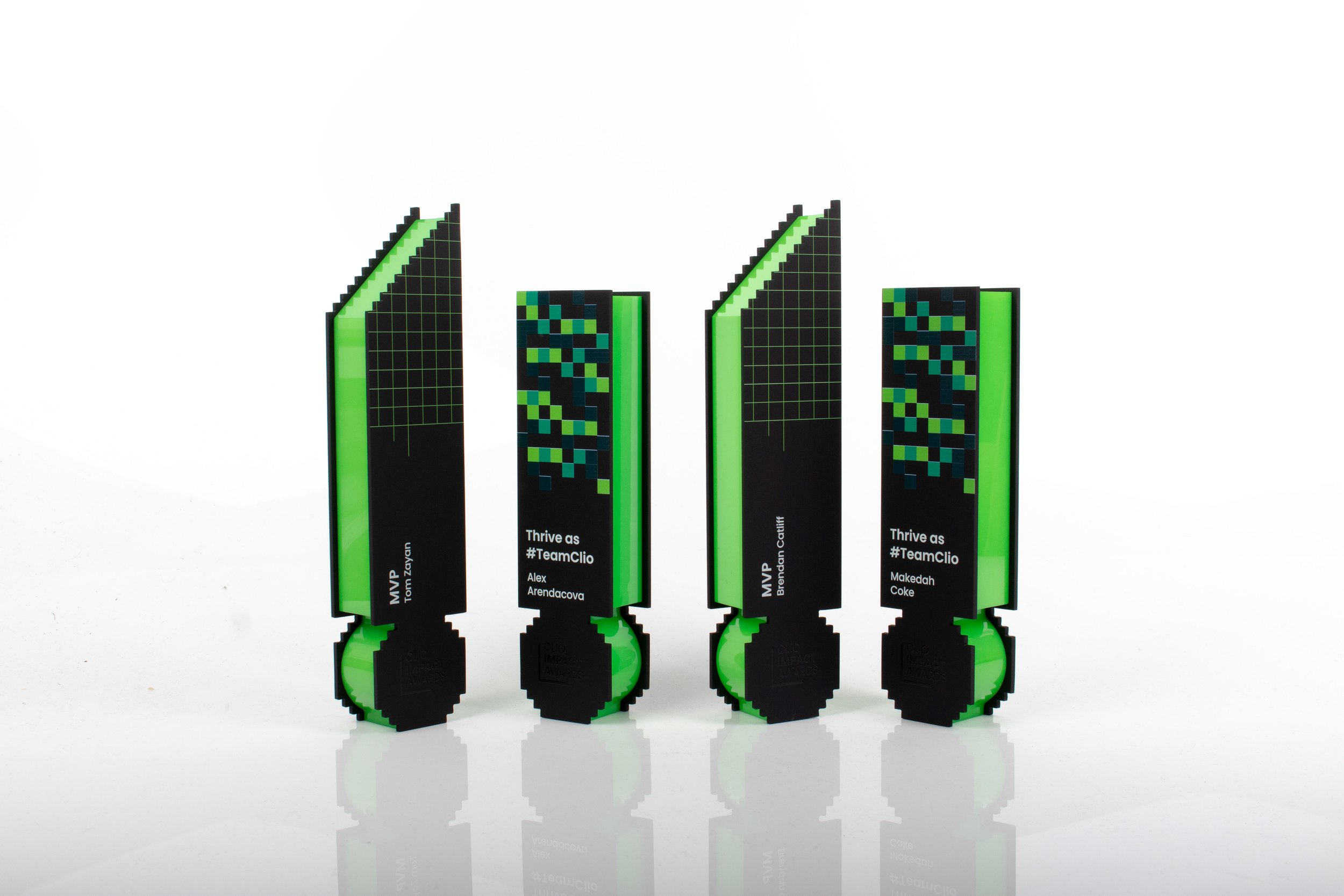 Clio acrylic and aluminum custom awards