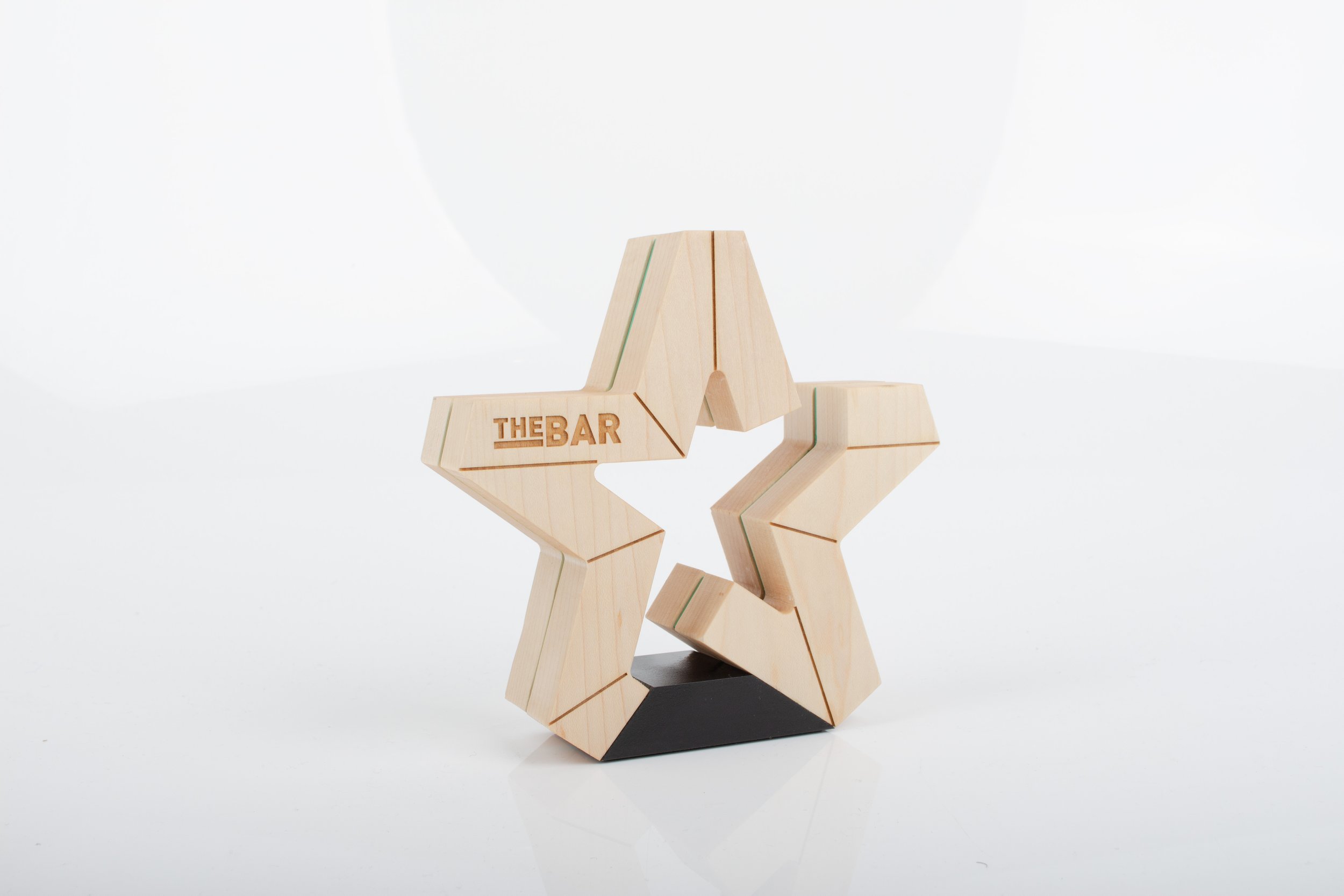 Hemlock modern wooden award