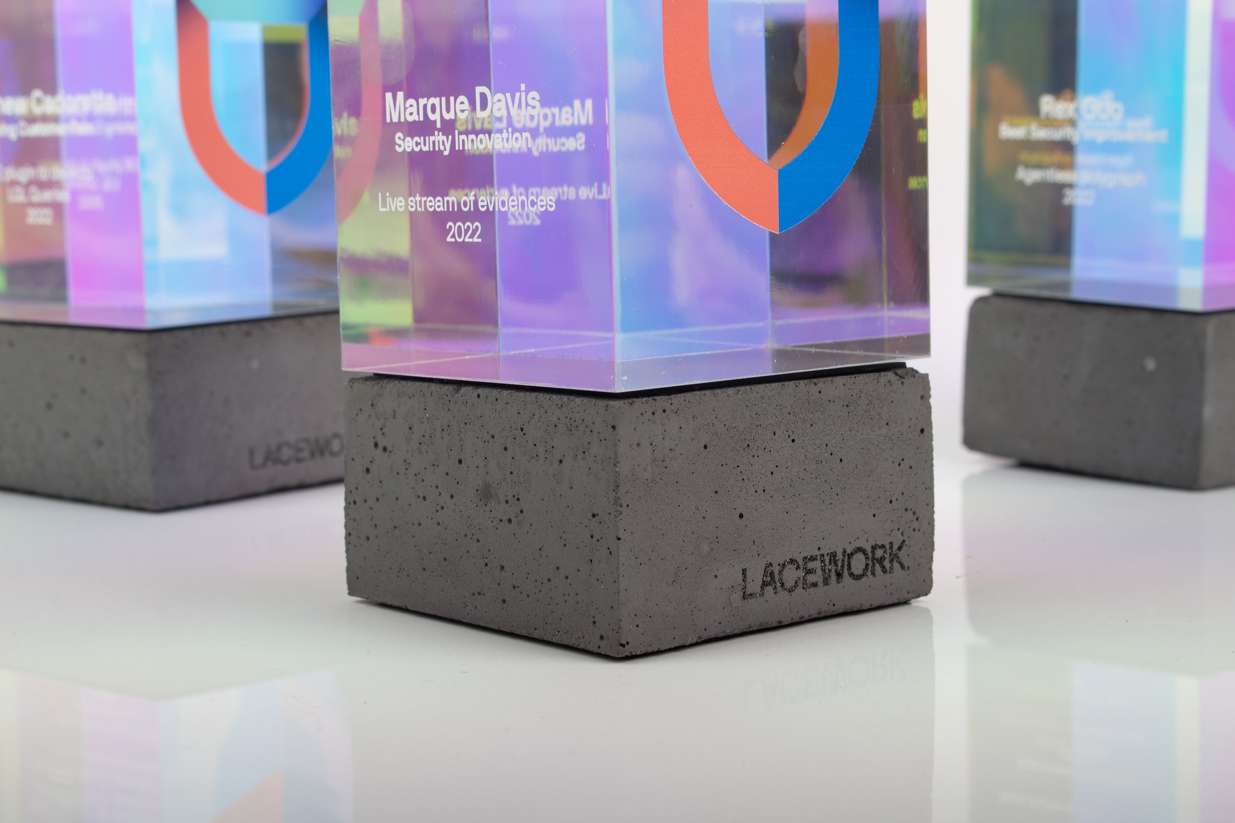 Unique trophy design concrete and acrylic for lacework - Andrew Watson Design 