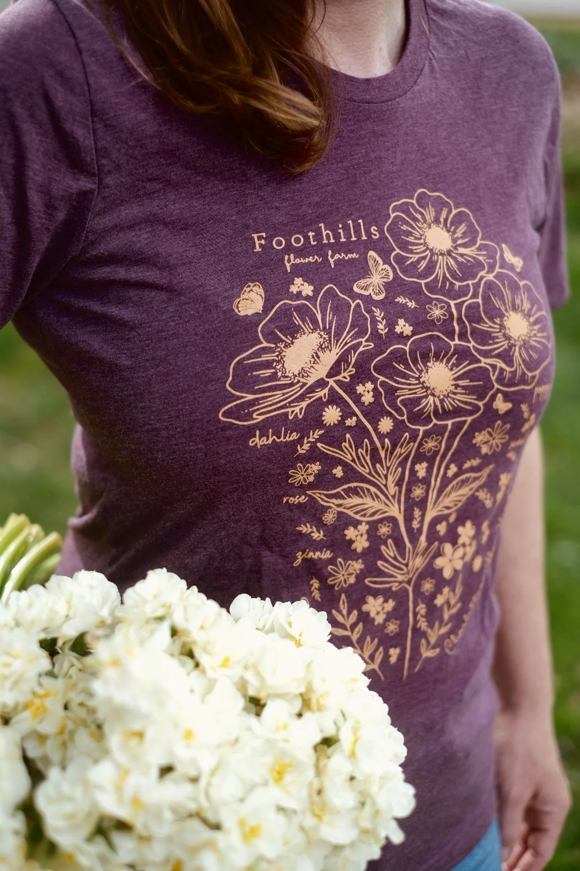 Foothills Flower Farm Graphic T-shirt// Nationwide Shipping