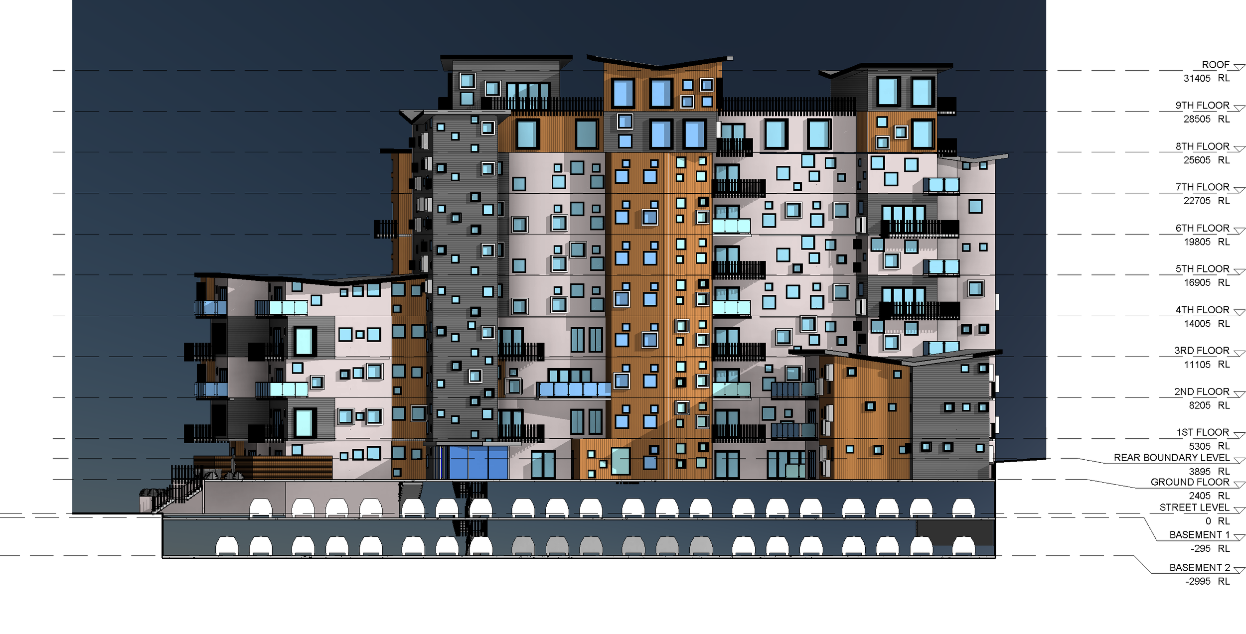 Balwyn Appartments 15 - Elevation - EAST ELEVATION.png