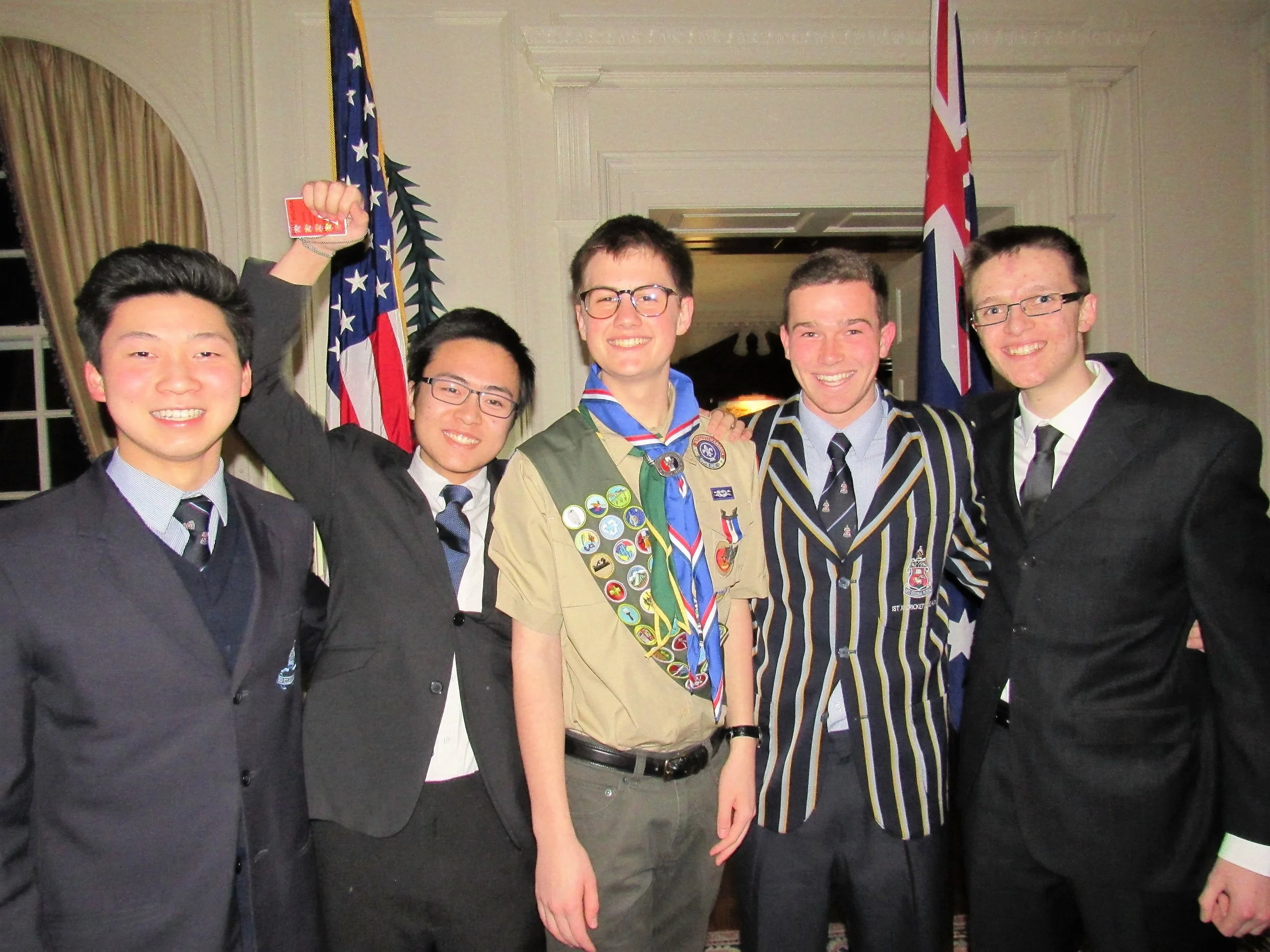 Friends from school (in case you're wondering, Ben's striped blazer means he's a sports team captain)