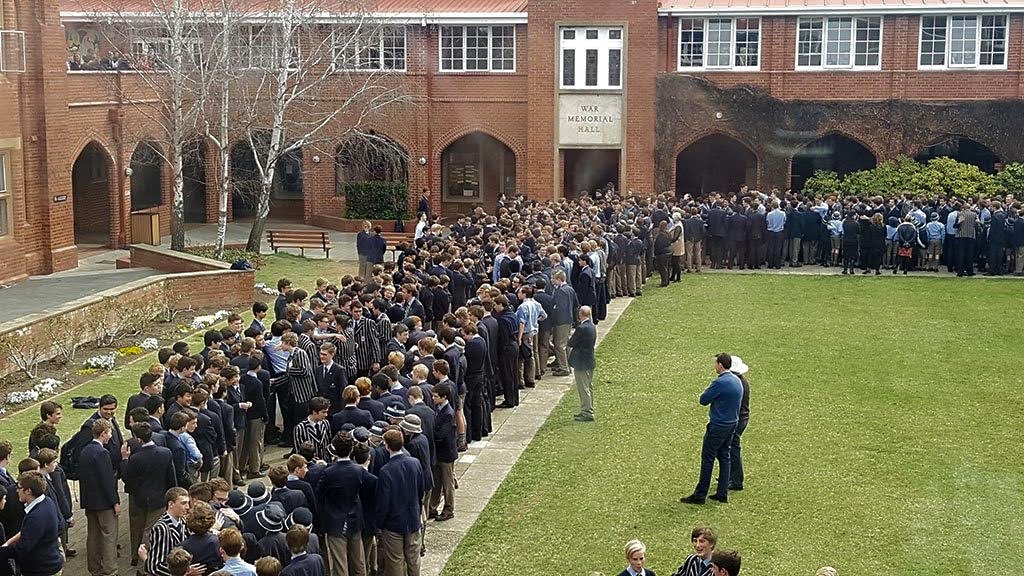 Walk out (I'm in the front of the seniors walking down the middle)