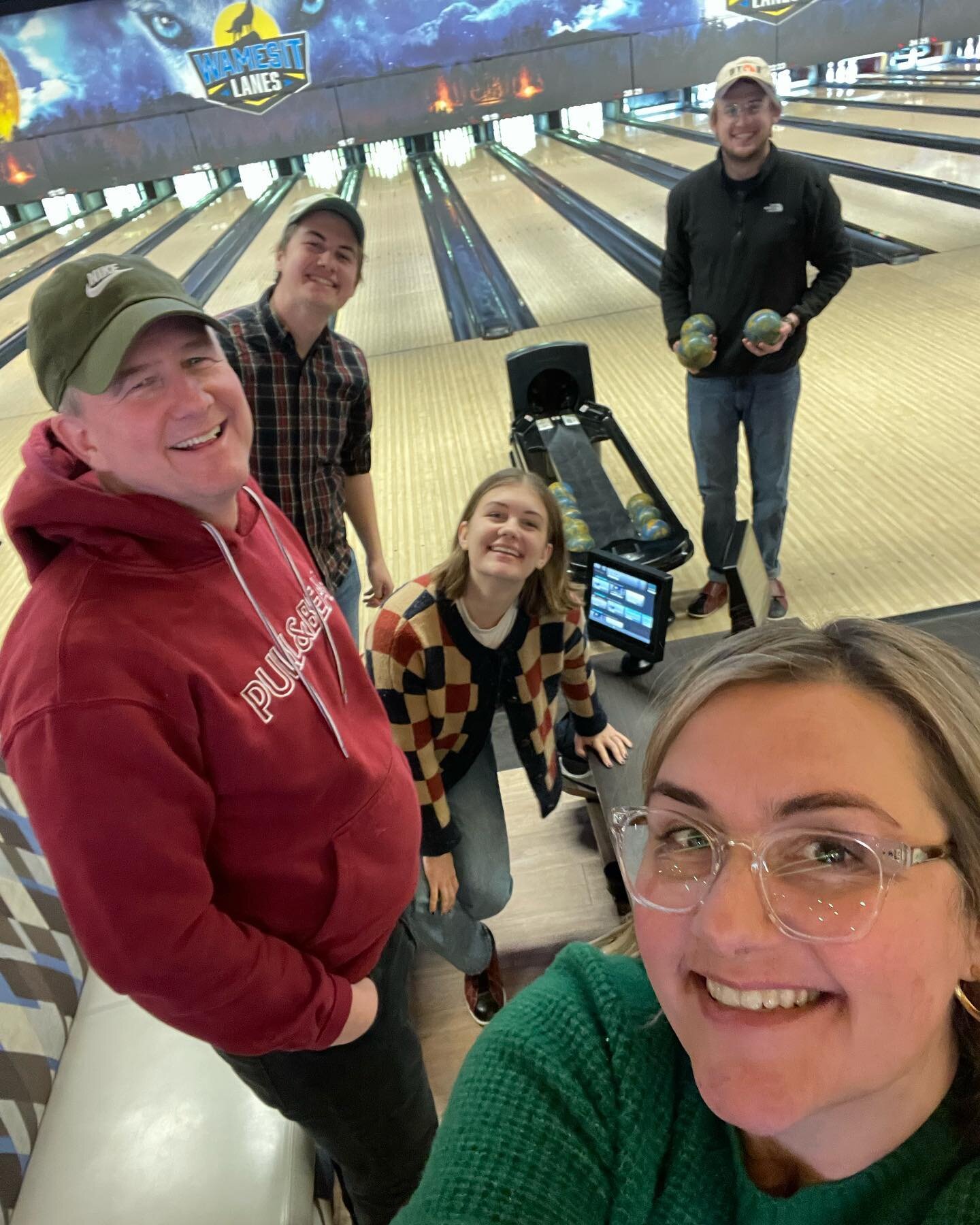 Family holiday hijinks/outings: candlepin bowling, our traditional Christmas Eve (very cold!) walk in Concord, dinner out, &amp; Winterlights.