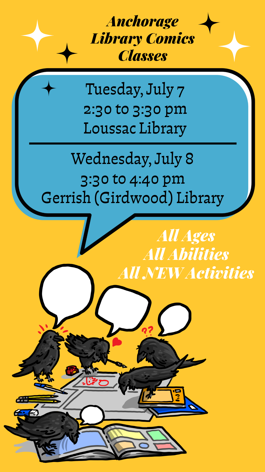 Comics Class at the Gerrish (Girdwood) Library