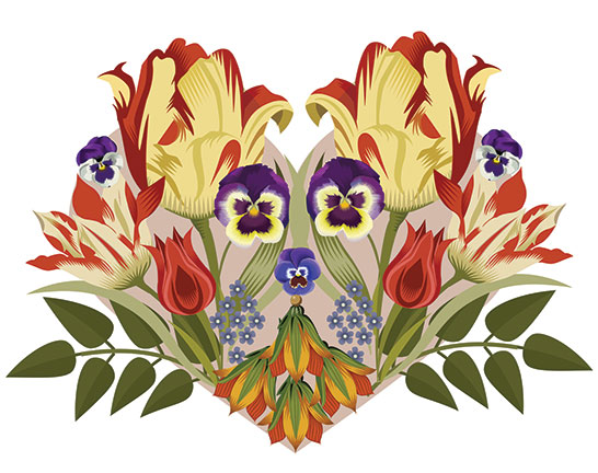 Floral Heart, Q. Cassetti, 2014, Adobe Illustrator CC