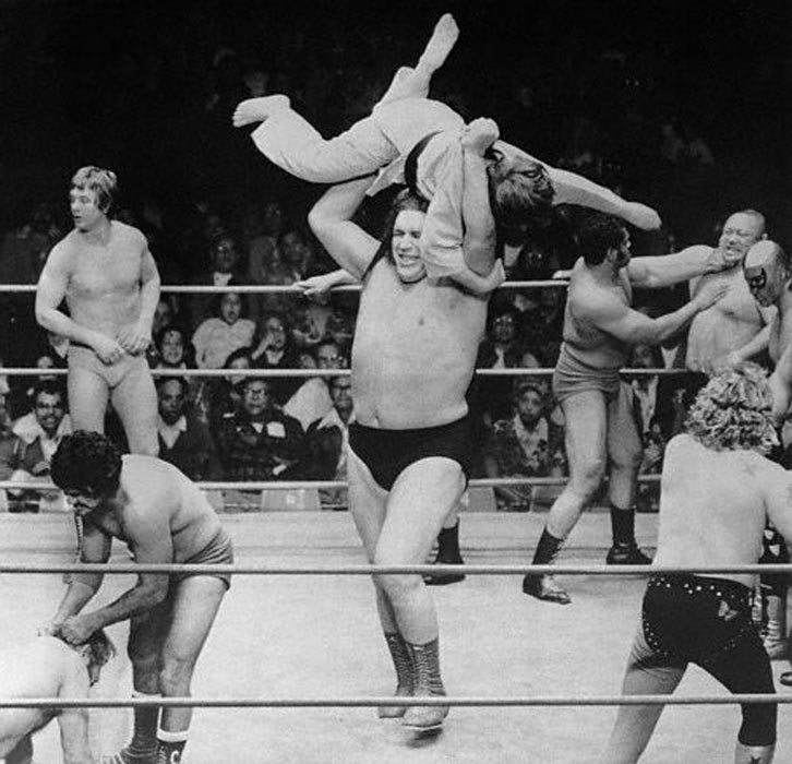 Andre the Giant, doing his thing in the ring.