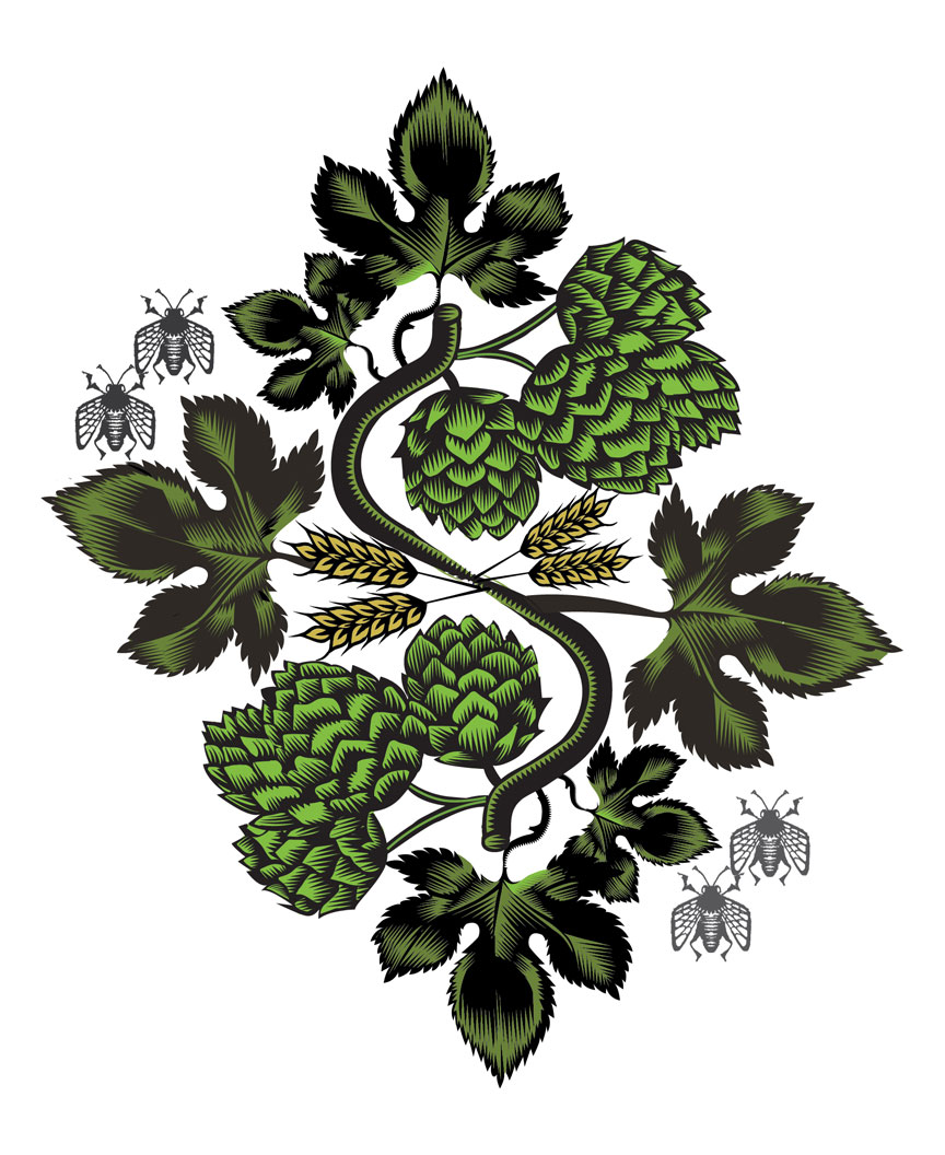 In Pursuit of Hops, Q. Cassetti, 2014, Adobe Illustrator CC