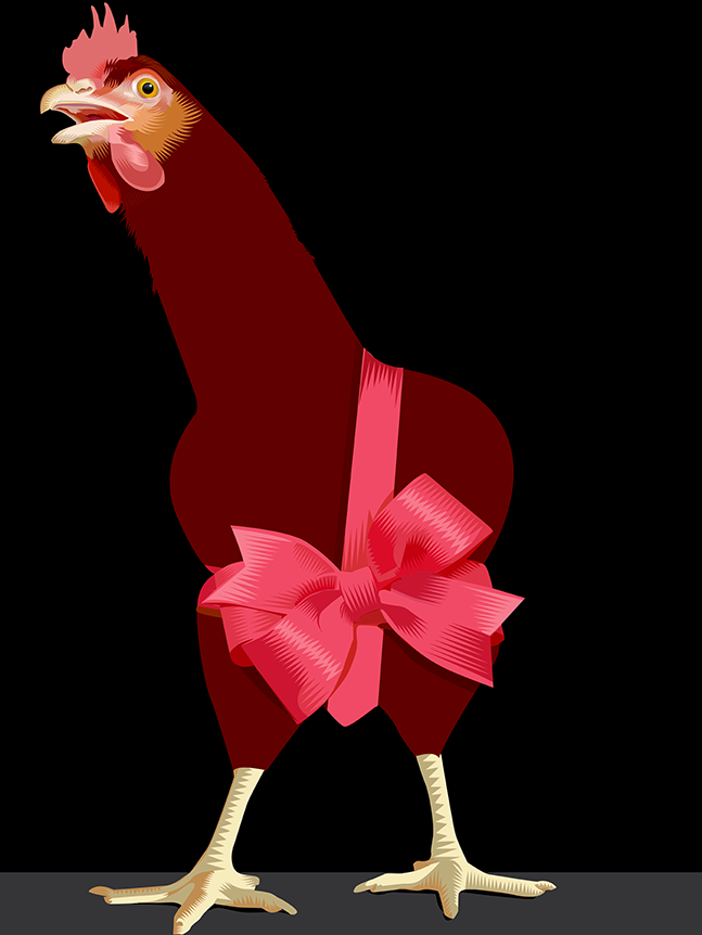 Advent 2015: Day 4 Three French Hens #2. Q. Cassetti, 2015