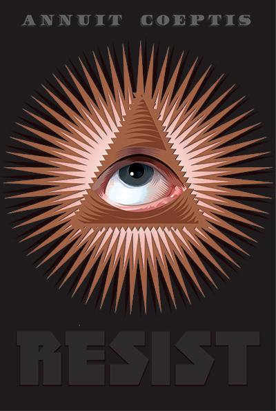 Week Six of the Resistance Q.Cassetti 3.3.2017 Adobe Illustrator "All Seeing Eye Roll"