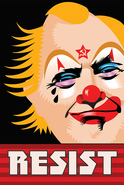 Week Eight of the Resistance Q.Cassetti 3.17.2017 Adobe Illustrator Clown without the laughs