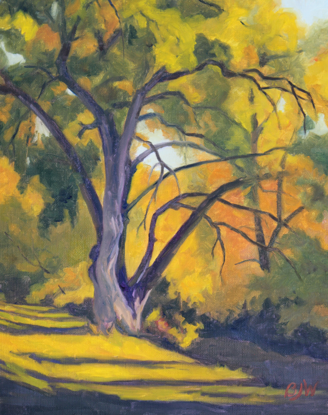 "High Line Shadows," by Betsy Johnson Welty, Oil on Canvas, 10" x 8"