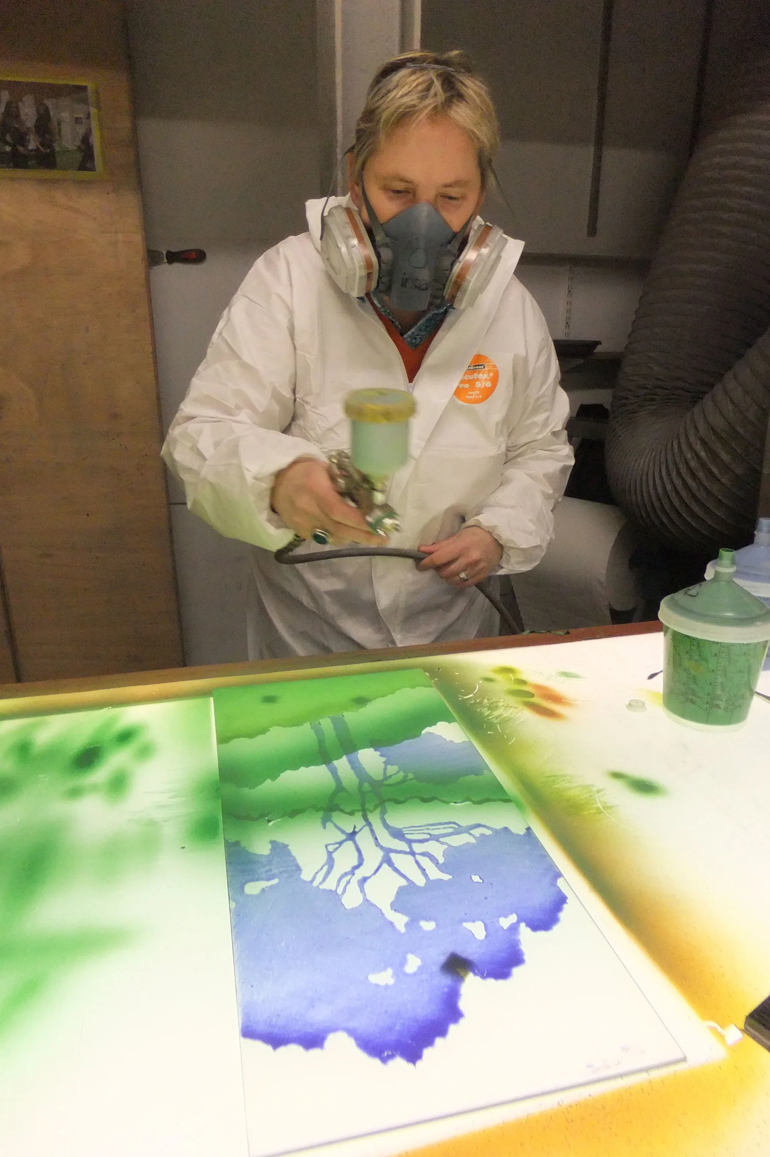 Air-brushing a sample