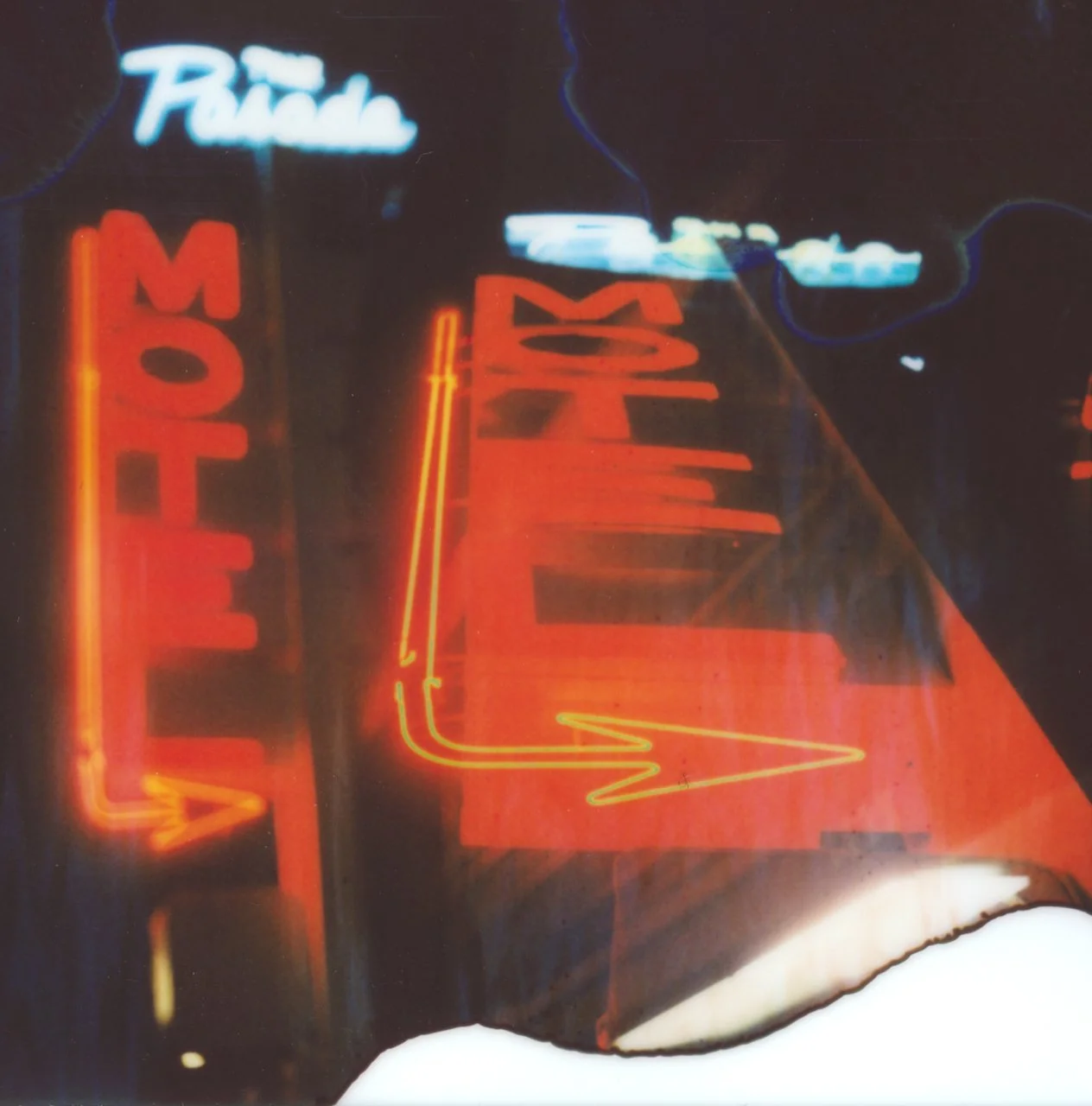 hasselblad 500cm photograph of neon motel sign pasadena california