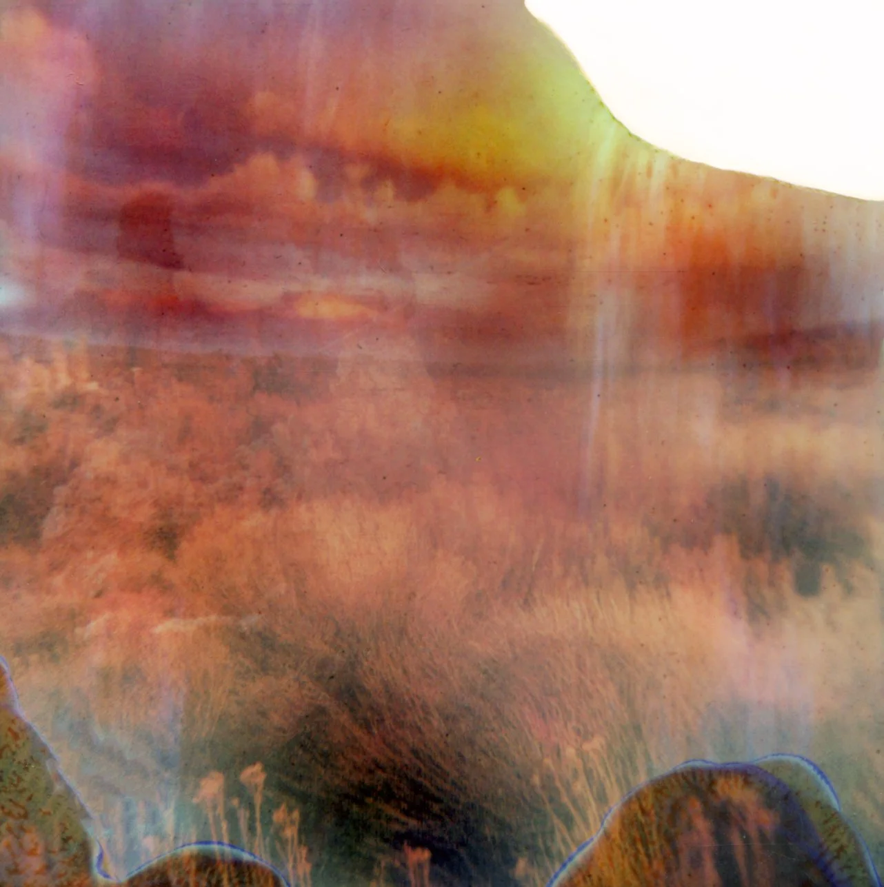 Eastern Sierra abstract landscape photograph on Instax film and hasselblad 500cm by Ben Parks