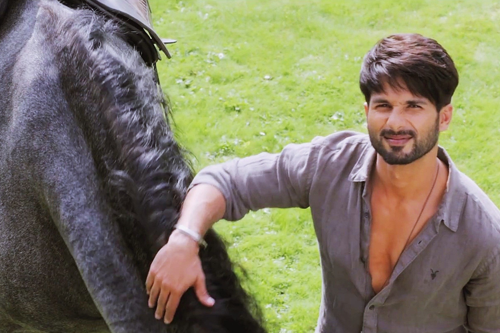 Shahid horsing around in Shaandaar