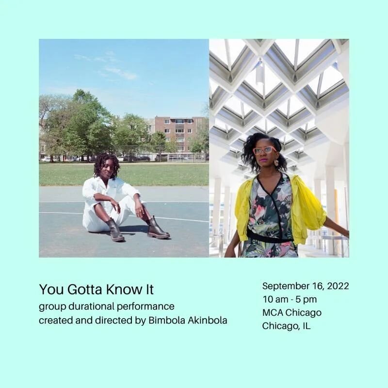 Chicagoans! Happening today! Come do the electric slide with me and @bimbolamakes @ruby_onyinyechi_amanze and @jenniferligaya. We'll be dancing and holding space and celebrating Black culture for 7 hours! No tix needed, go to the MCA Commons.