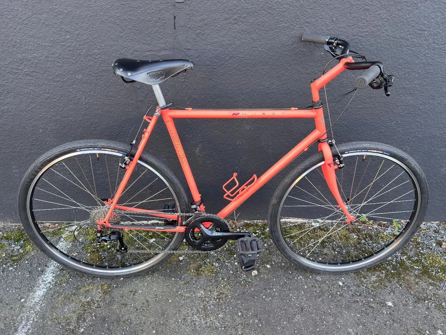 We love doing restomods on old classics.  This early 90&rsquo;s Jamis that has been in a family for 2 generations since new. We increased the gear range in both directions with a new simpler 2x drivetrain, we laced some tubeless wheels and wrapped th