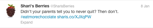 #eatmorechocolate tweet