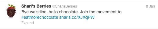 #eatmorechocolate tweet