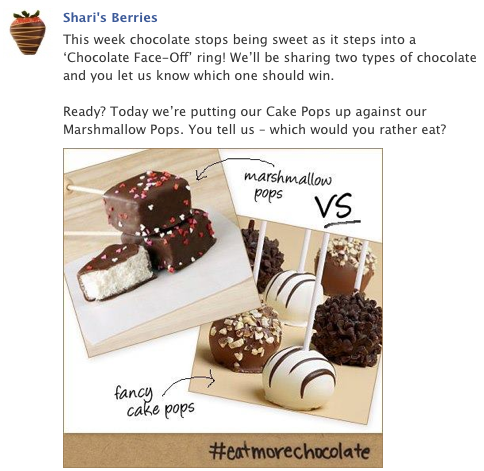 #eatmorechocolate facebook post