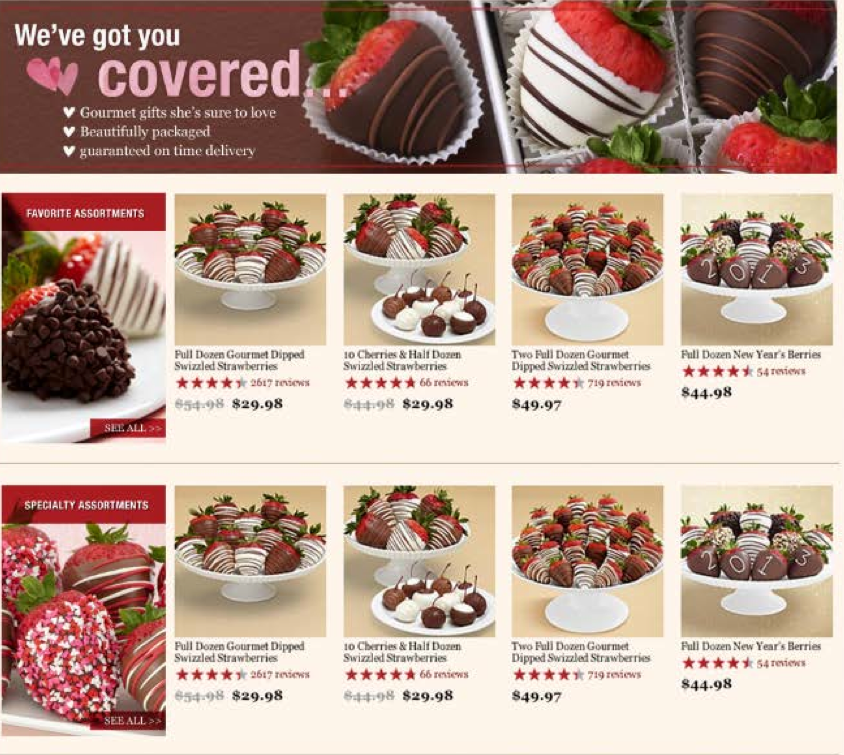 Valentine's Day landing page