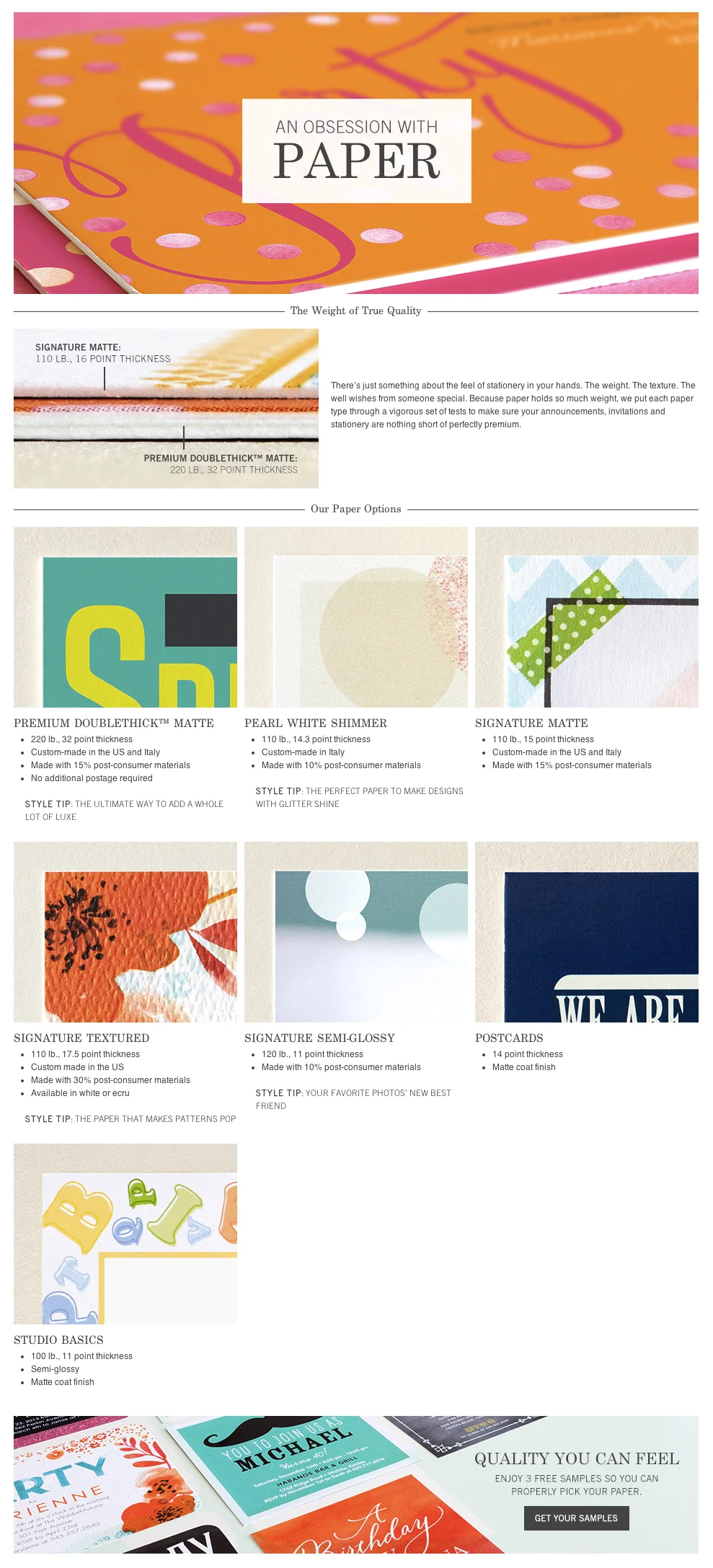 Tiny Prints paper quality page
