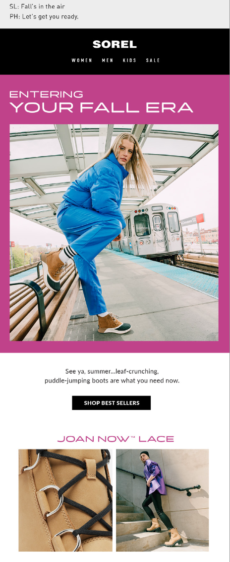 SOREL Fall Email