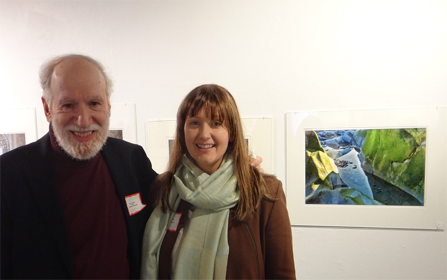 March 24th, 2013, Peter and me next to
his&nbsp;Algae&nbsp;on Maine Rocks print on exhibit at Mill Gallery. 