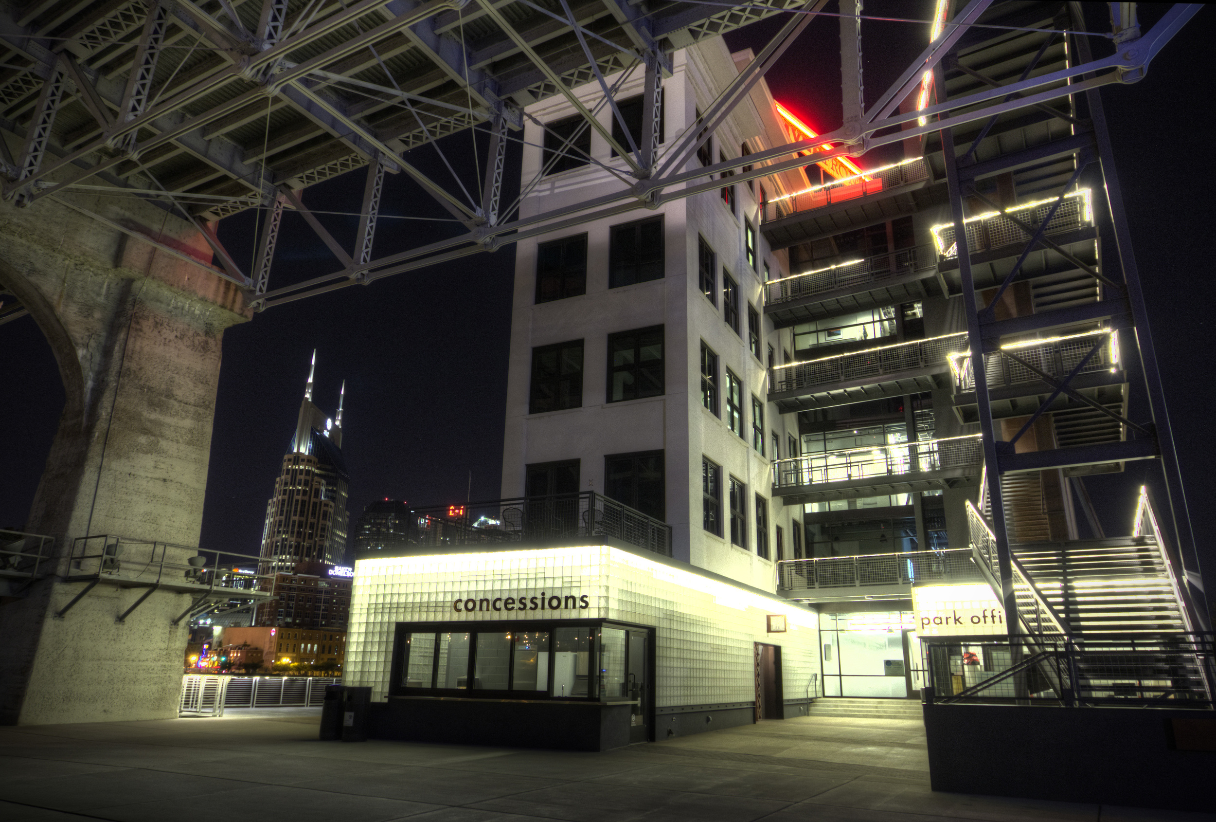 Bridge Building at night