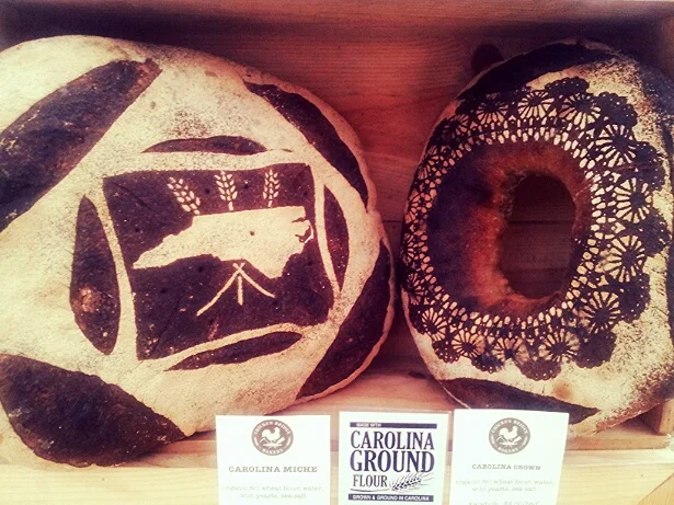 ABOVE: Chicken Bridge Bakery stenciled loaves featuring CG 85B .