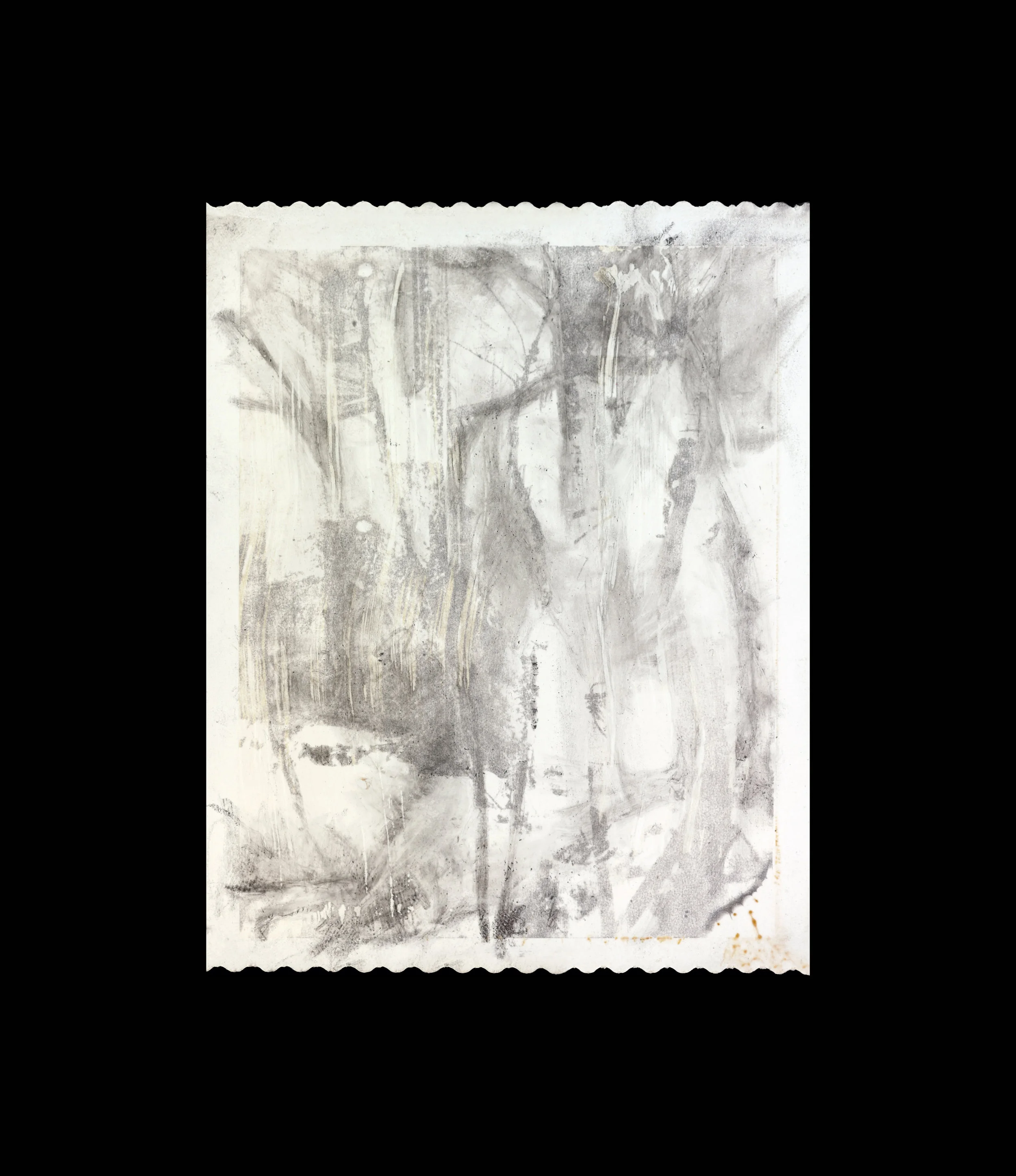 Untitled #6 3-1/4" H x 4-1/8" W Polaroid positive with graphite 2014-2018