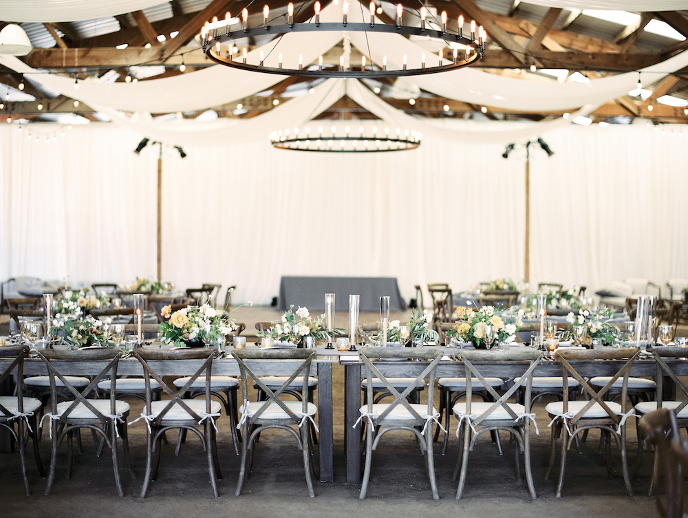  The head banquet table at this summer barn wedding in Marin County.  Photo by Taralynn Lawton. Event Design by Jenny Schneider Events. 